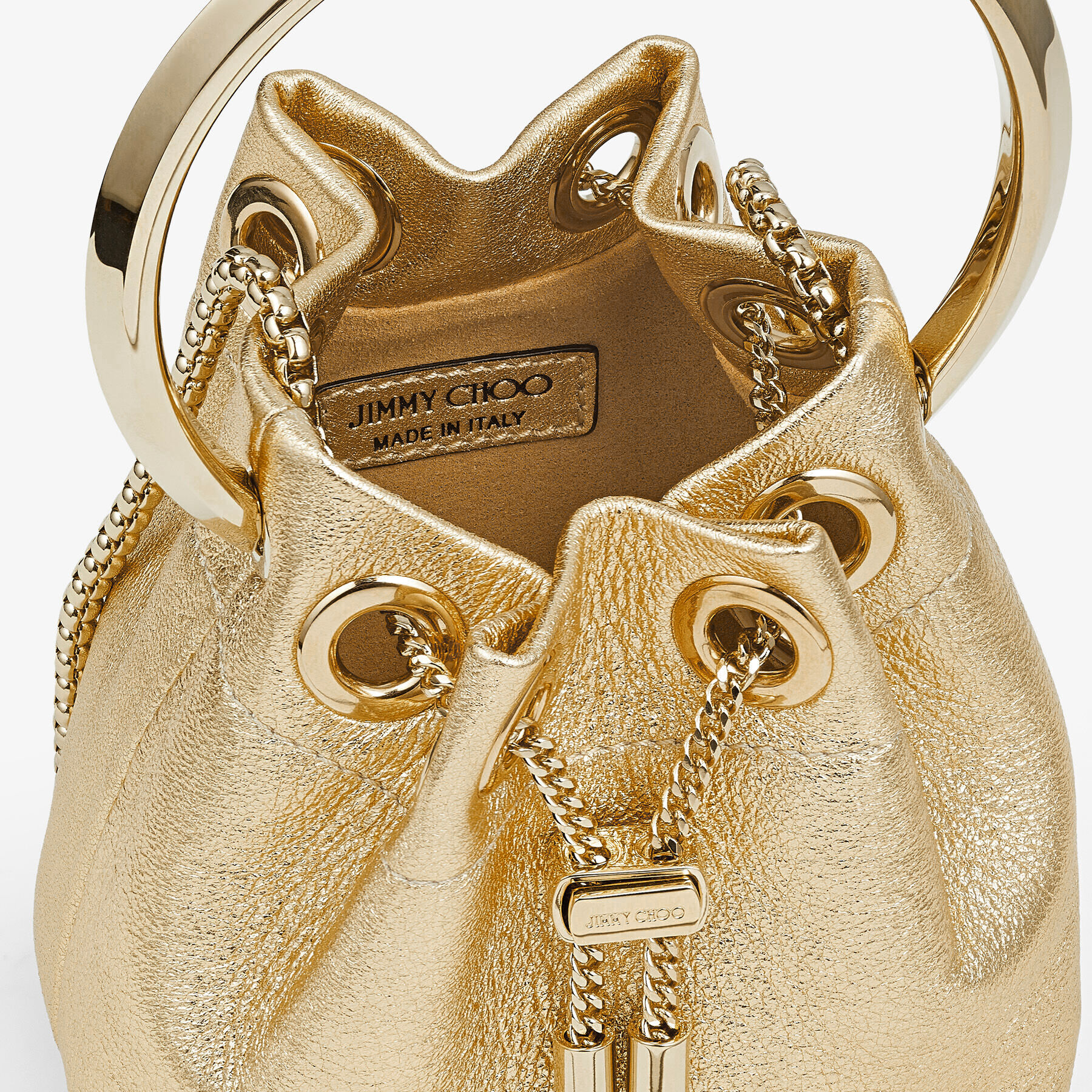 Micro Bon Bon Gold Metallic Nappa Mini Bag