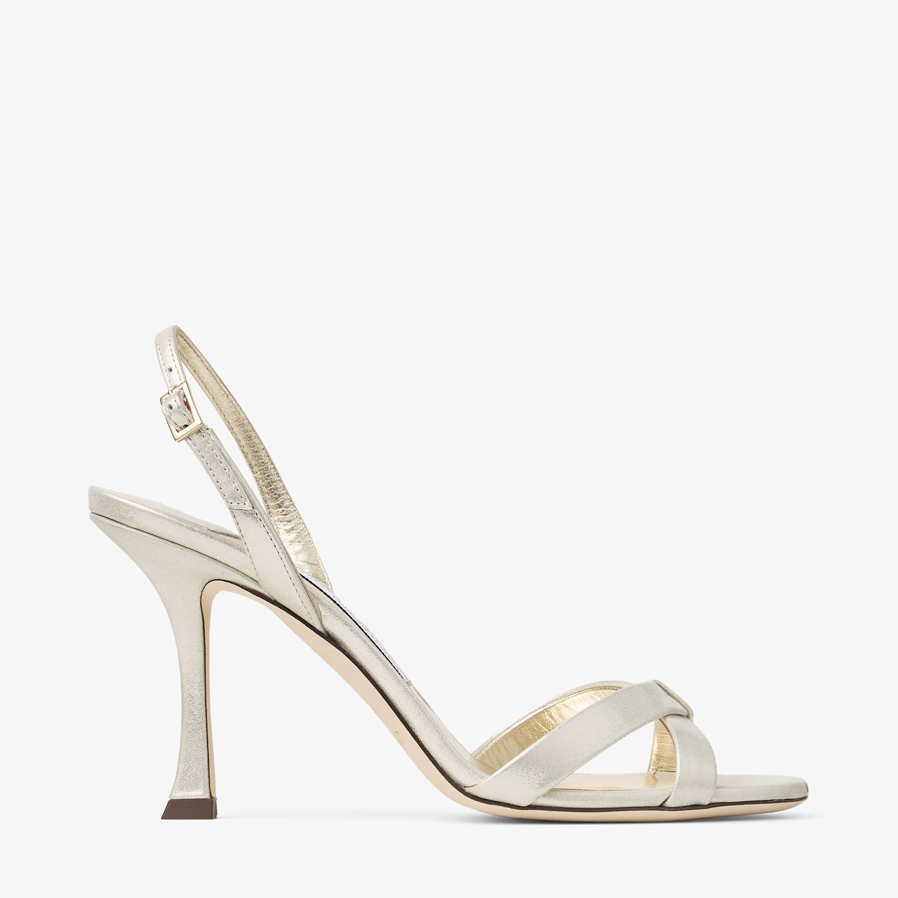 Elsy 90 Light Soft Gold Shimmer Suede Sandal