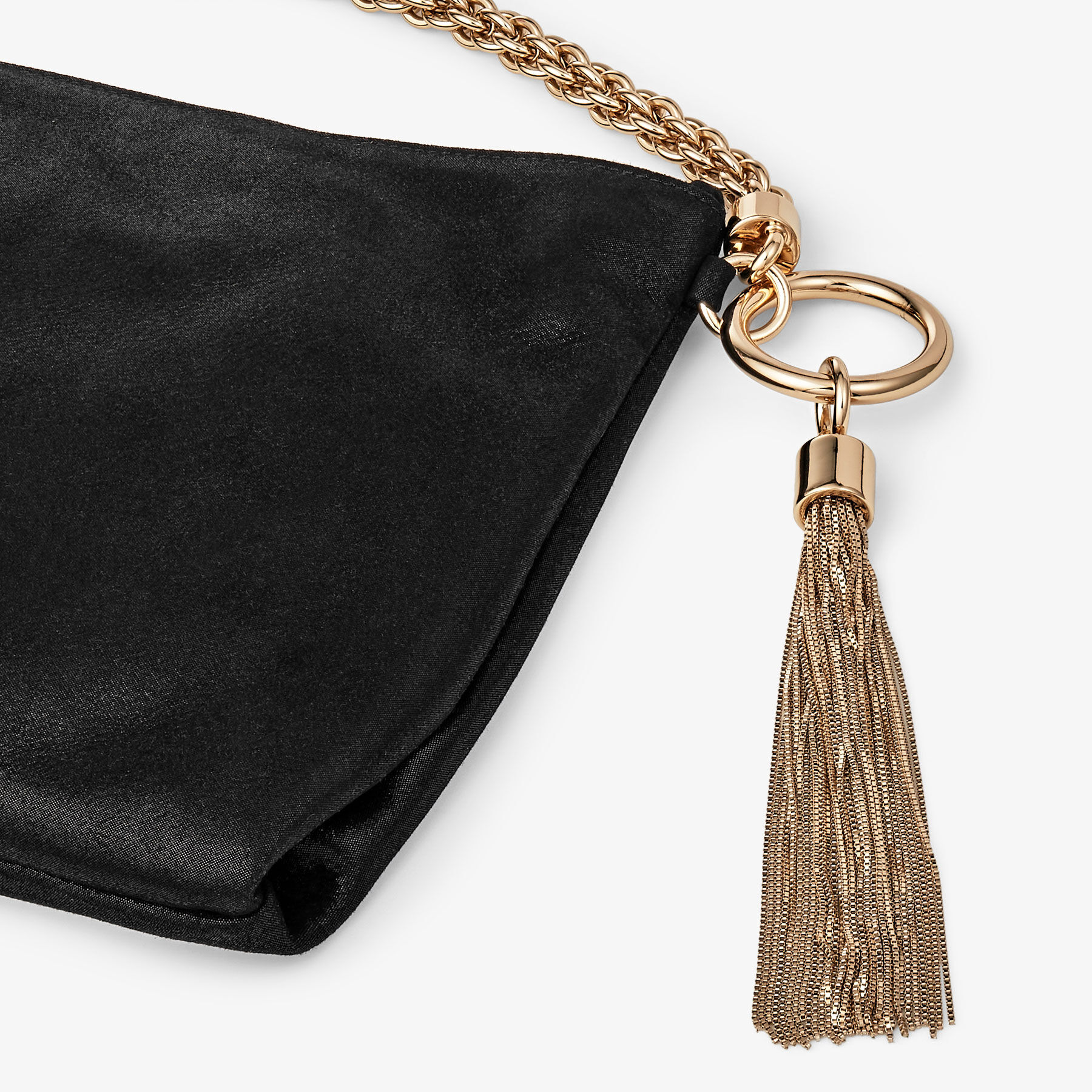 Callie Black Shimmer Suede Clutch Bag