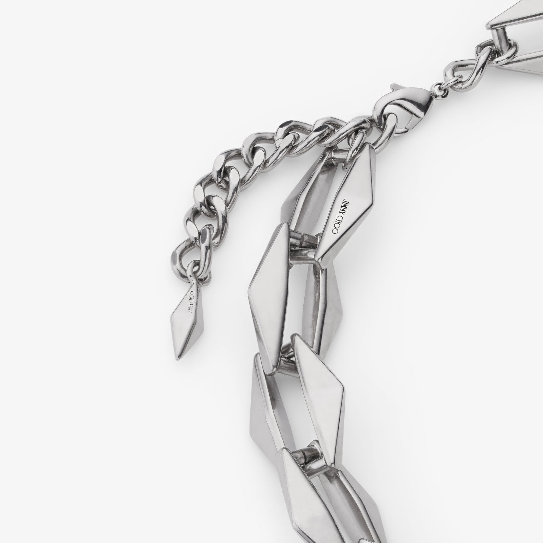 Diamond Chain Necklace Silver Finish Chain Necklace