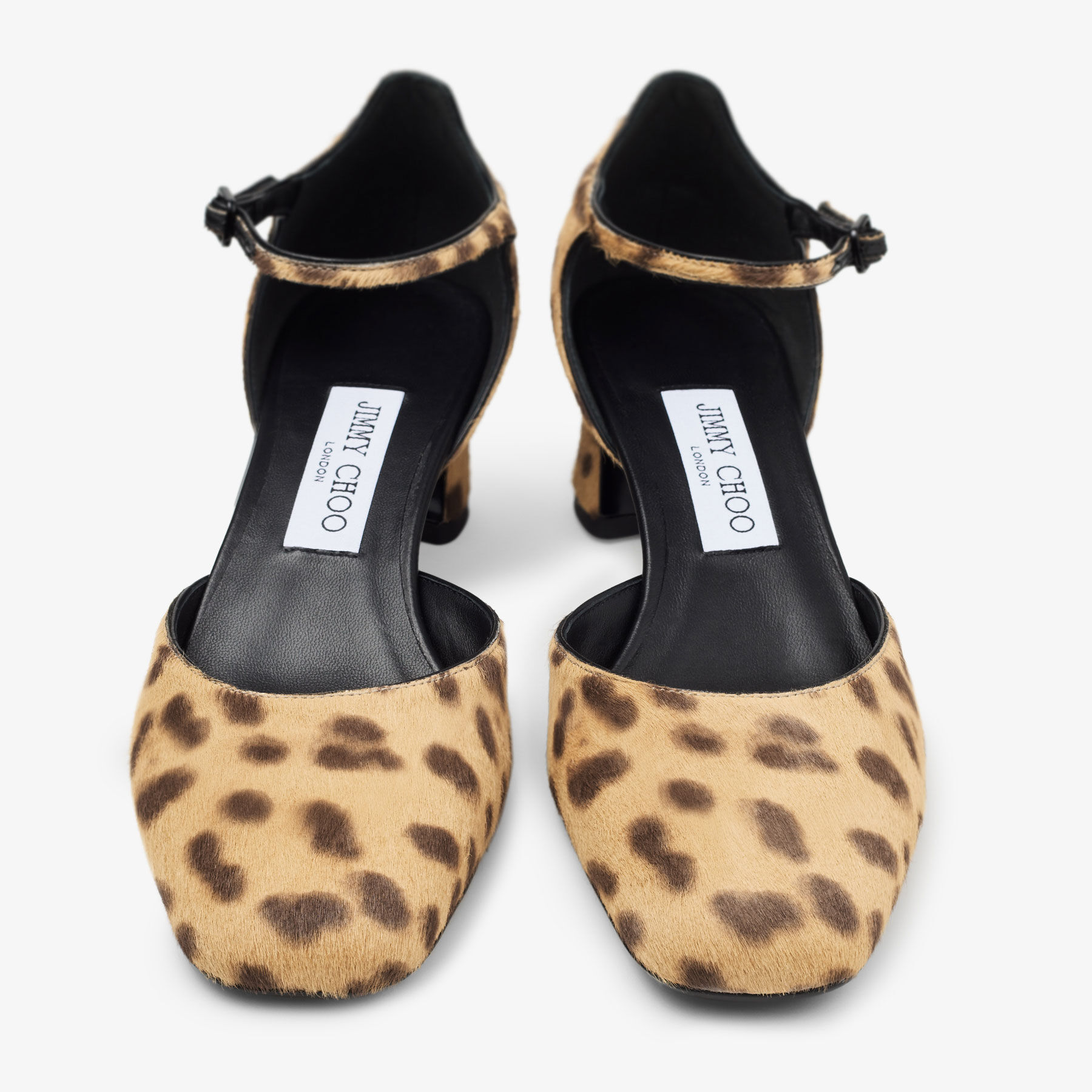 Pixie Block Heel 45 Natural Leopard Print Pony Pumps