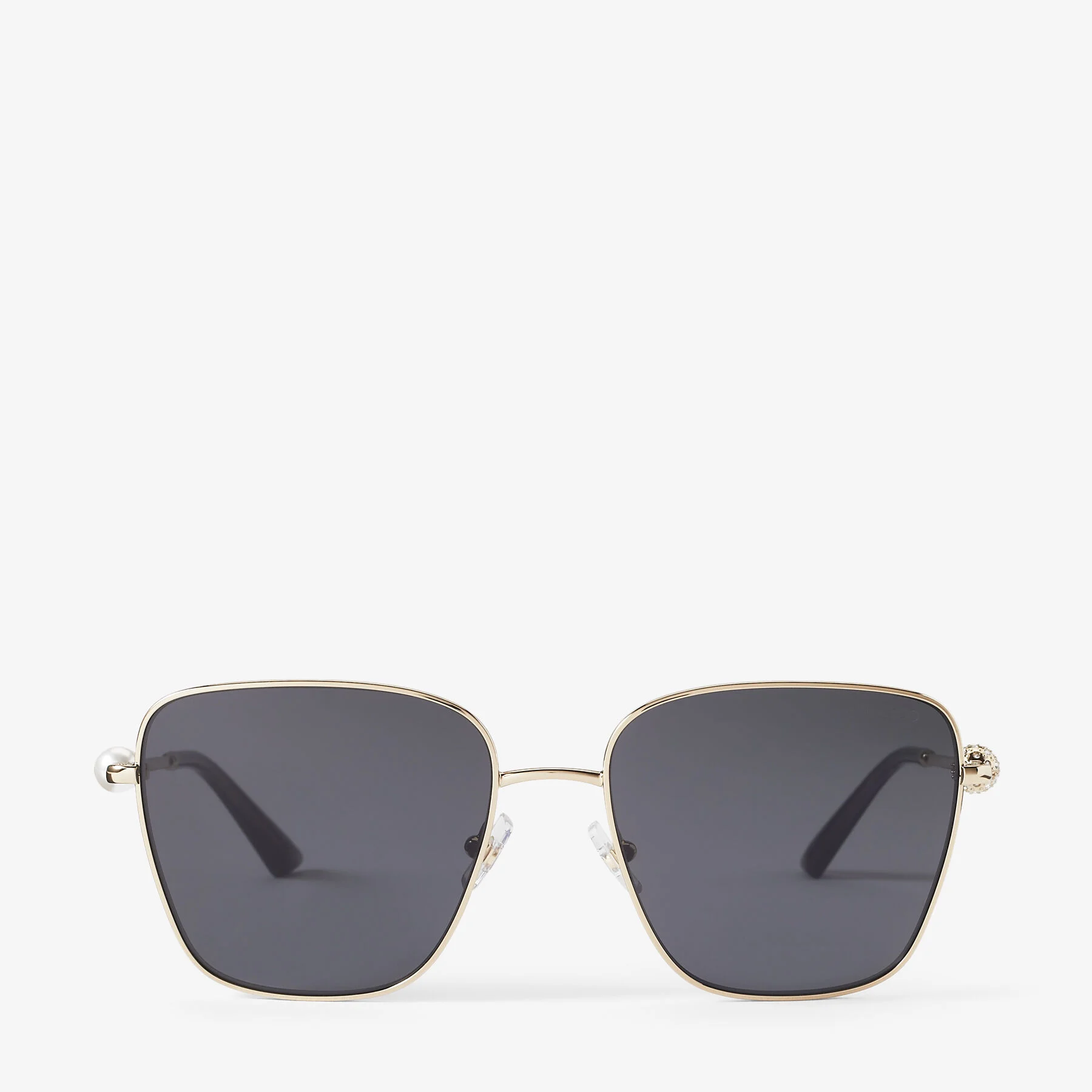Pua Pale Gold Square Sunglasses with Crystals