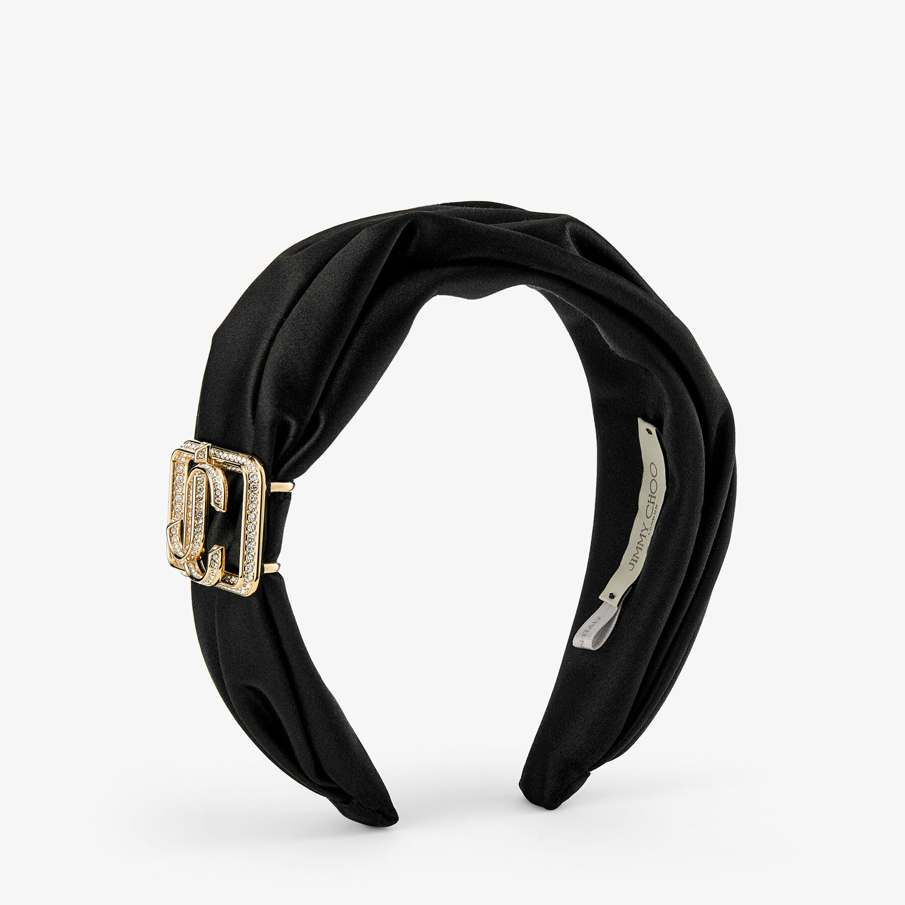 Edie Headband Black Puffed Satin Headband