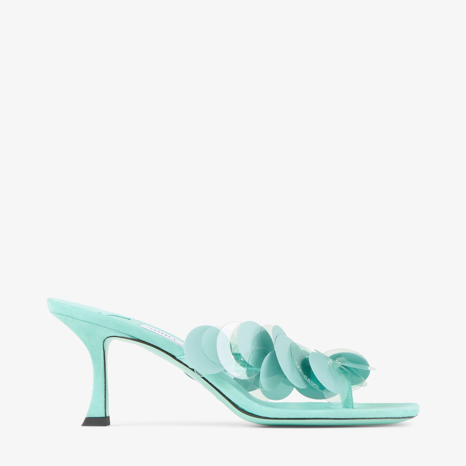 Freja 70 Aqua Green Suede Paillette Sandals