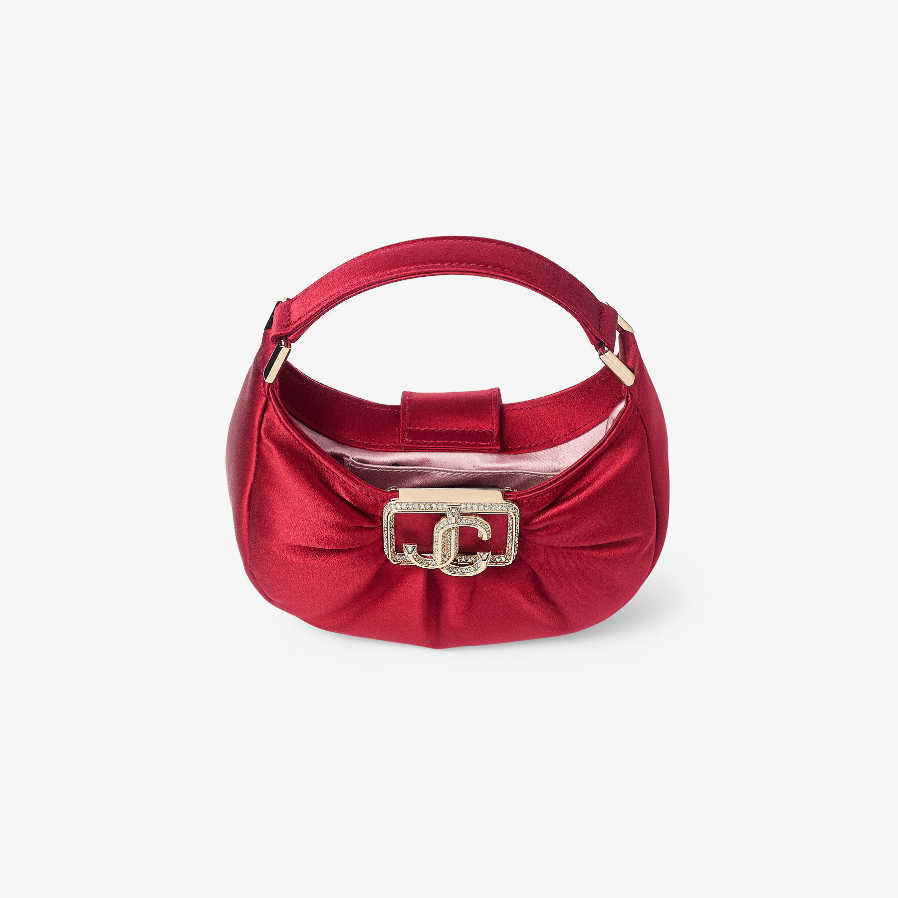 Edie Hobo Mini Ruby Red Satin Mini Bag