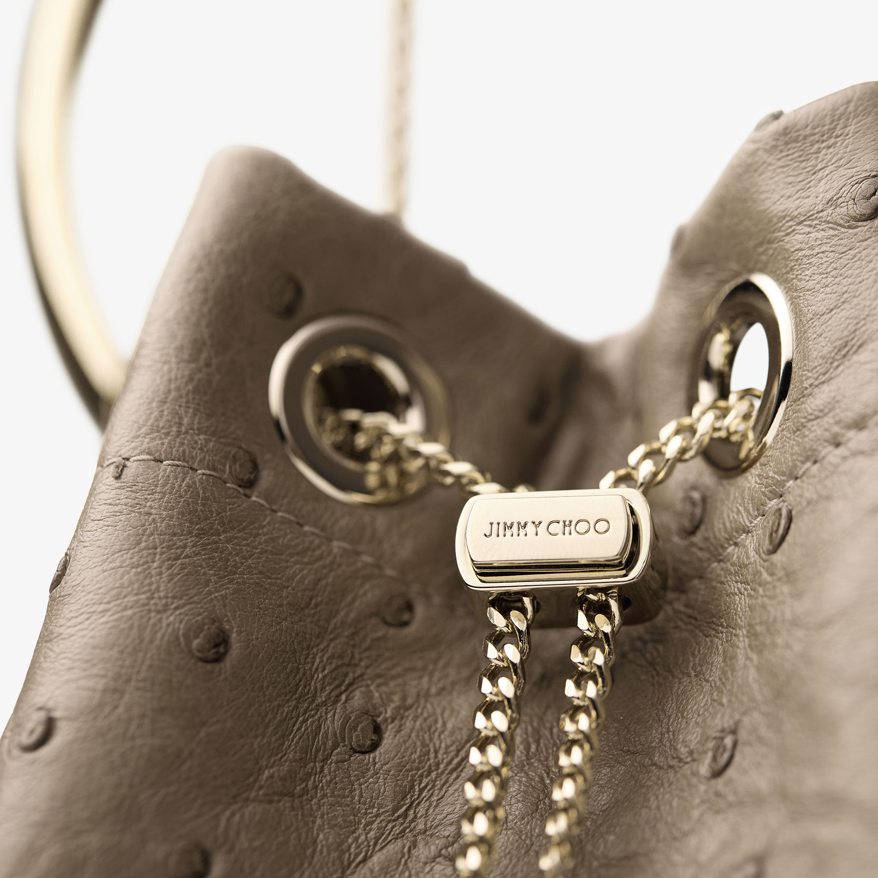 Bon Bon Taupe Ostrich Leather Bag