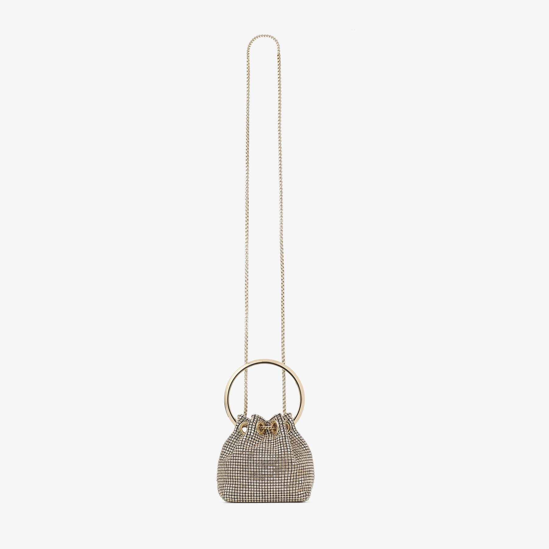 Micro Bon Bon Champagne Crystal Mesh Mini Bag