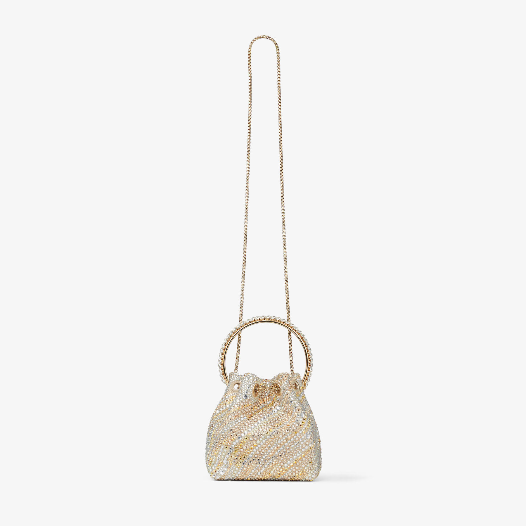 Bon Bon Gold Satin Crystal Handbag