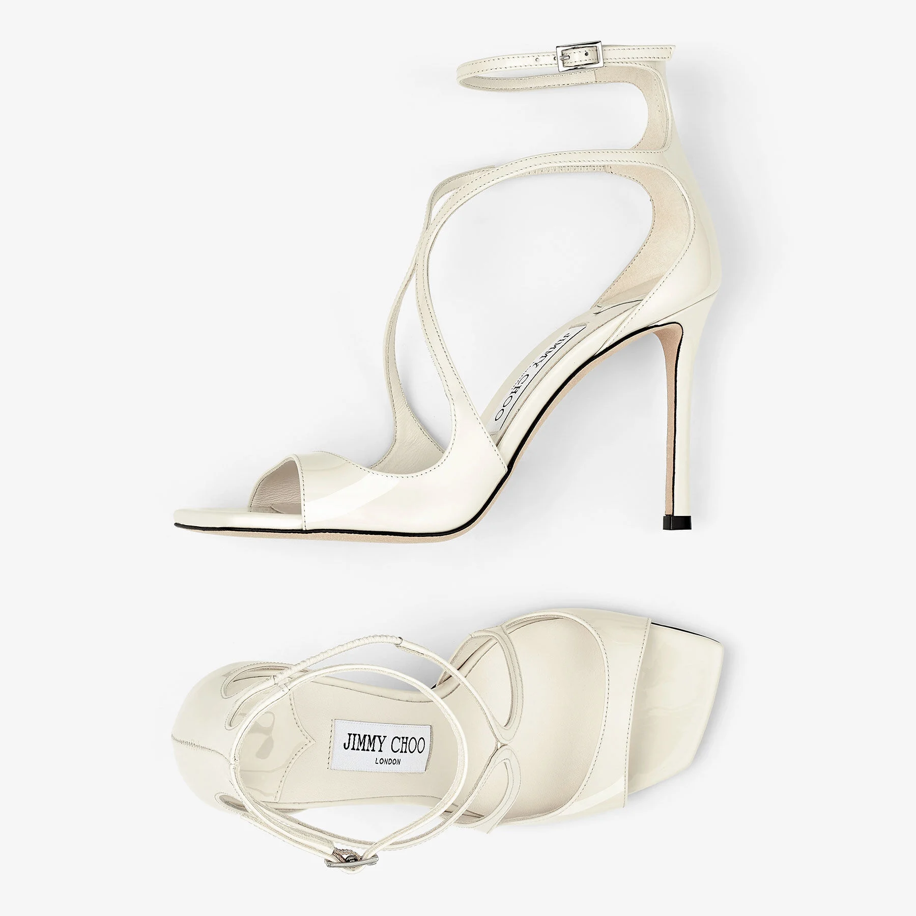 Azia 95 Latte Patent Leather Sandals