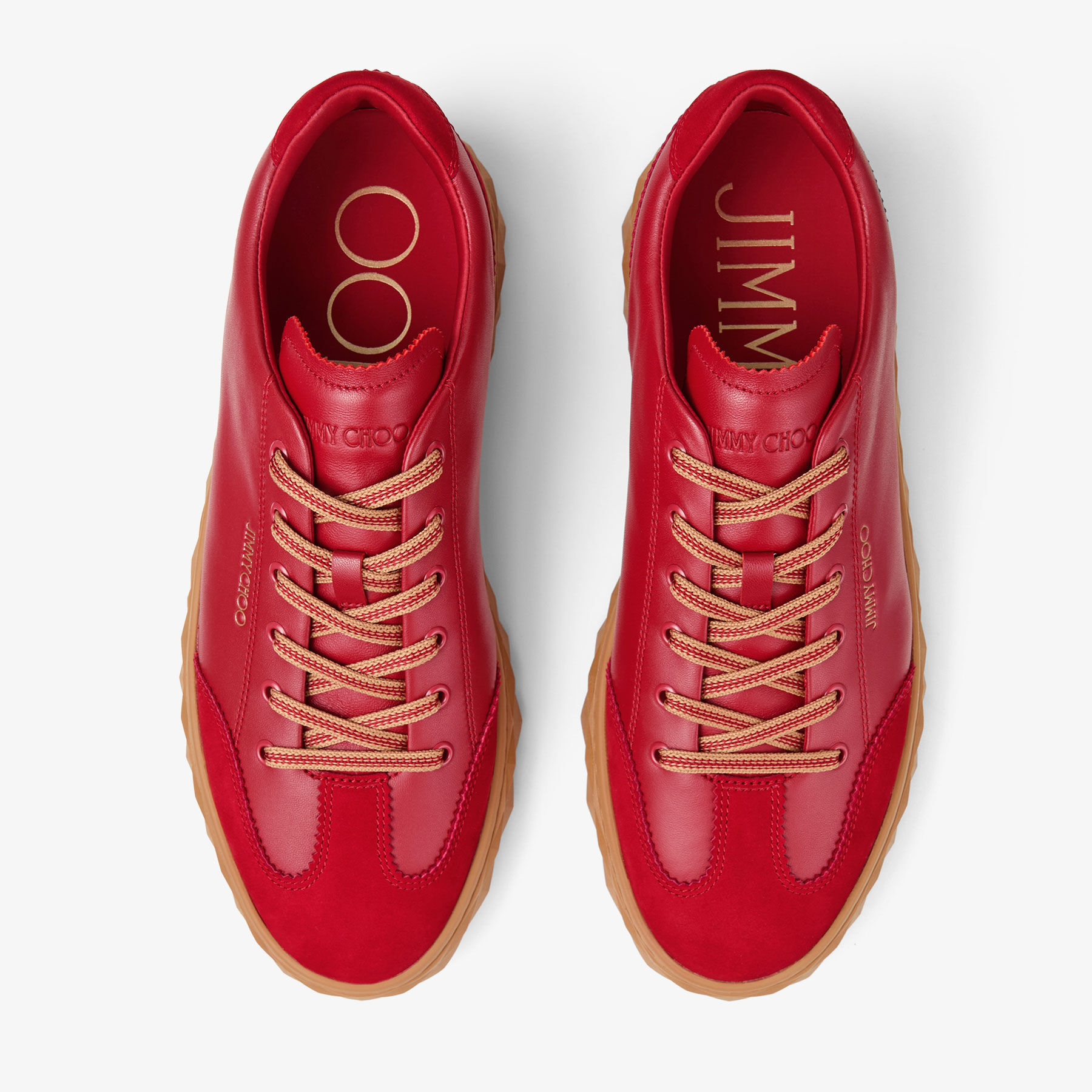 Diamond Light Flex M Ruby Red Leather Trainers