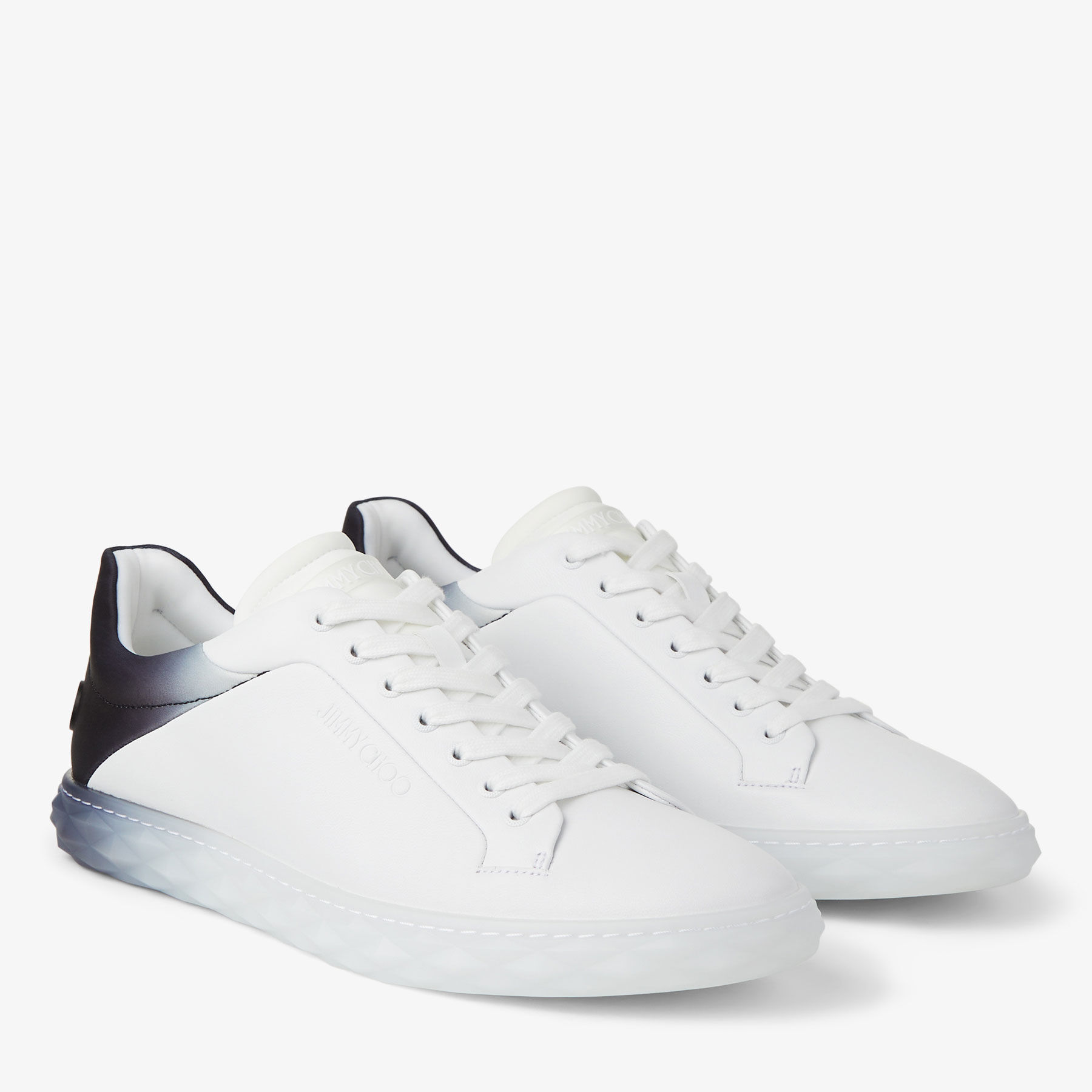 Diamond Light M II  White and Black Leather Mix Low-Top Trainers