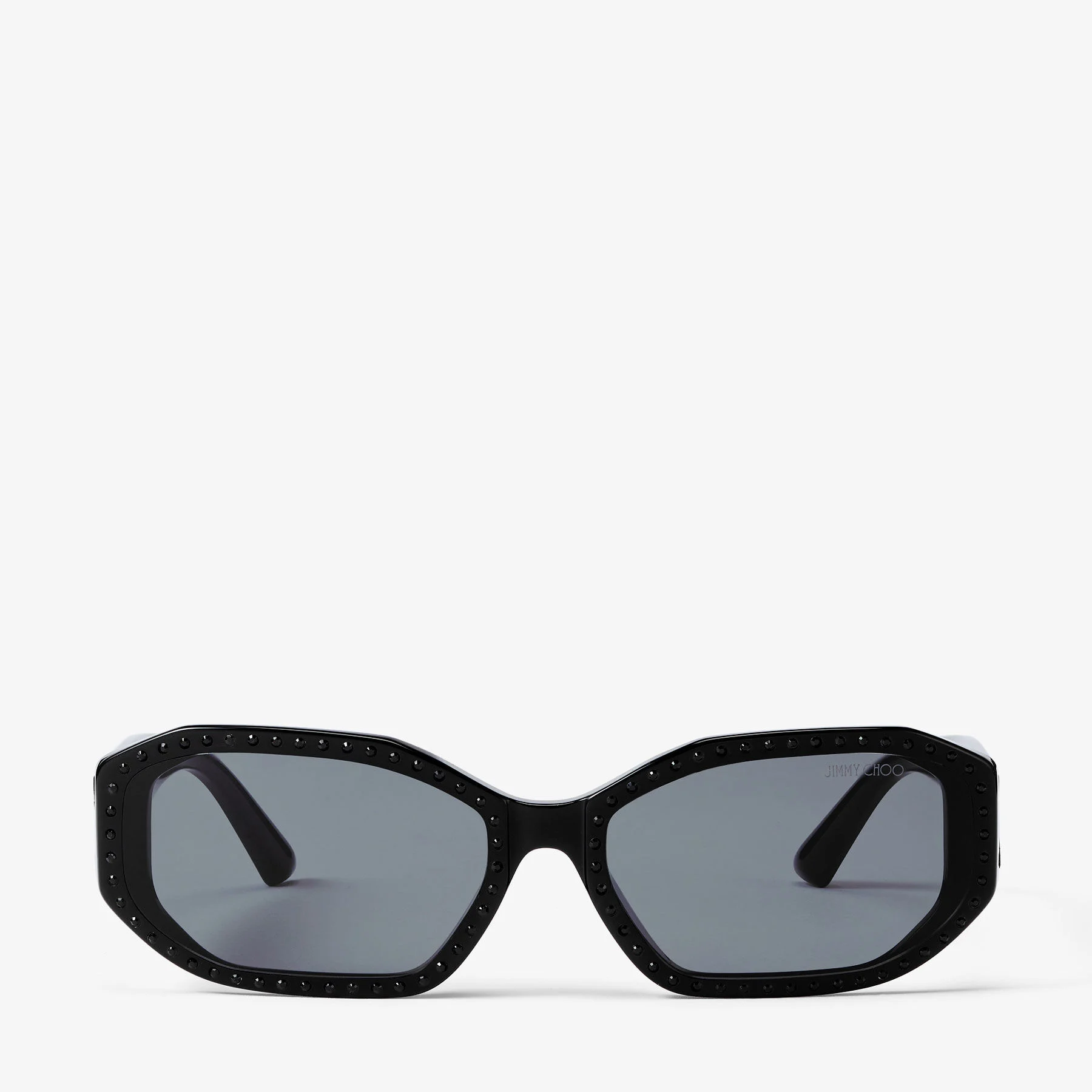 Nola Black Oval Sunglasses