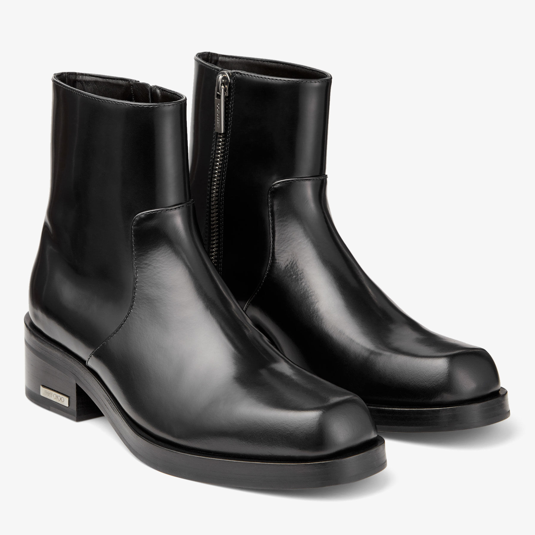 Elias Zip Boot Black Calf Leather Zip Boots