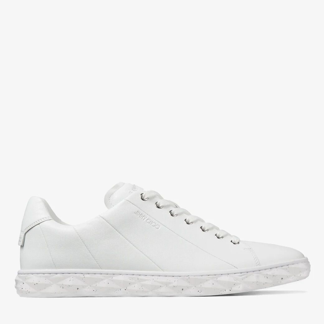 Diamond Light M White Nappa Leather Low-Top Trainers with Flecked Sole