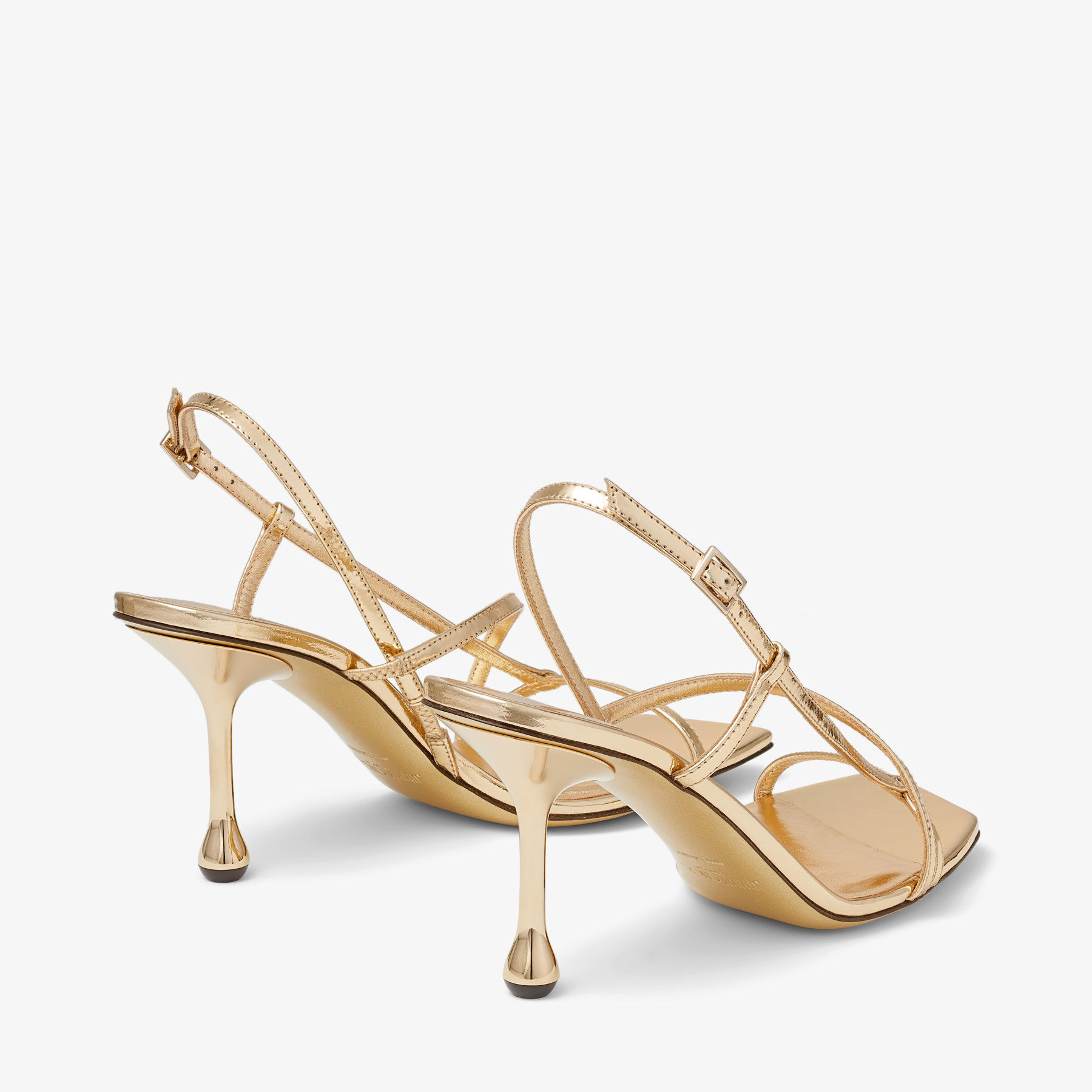 Etana 80 Gold Metallic Leather Sandals