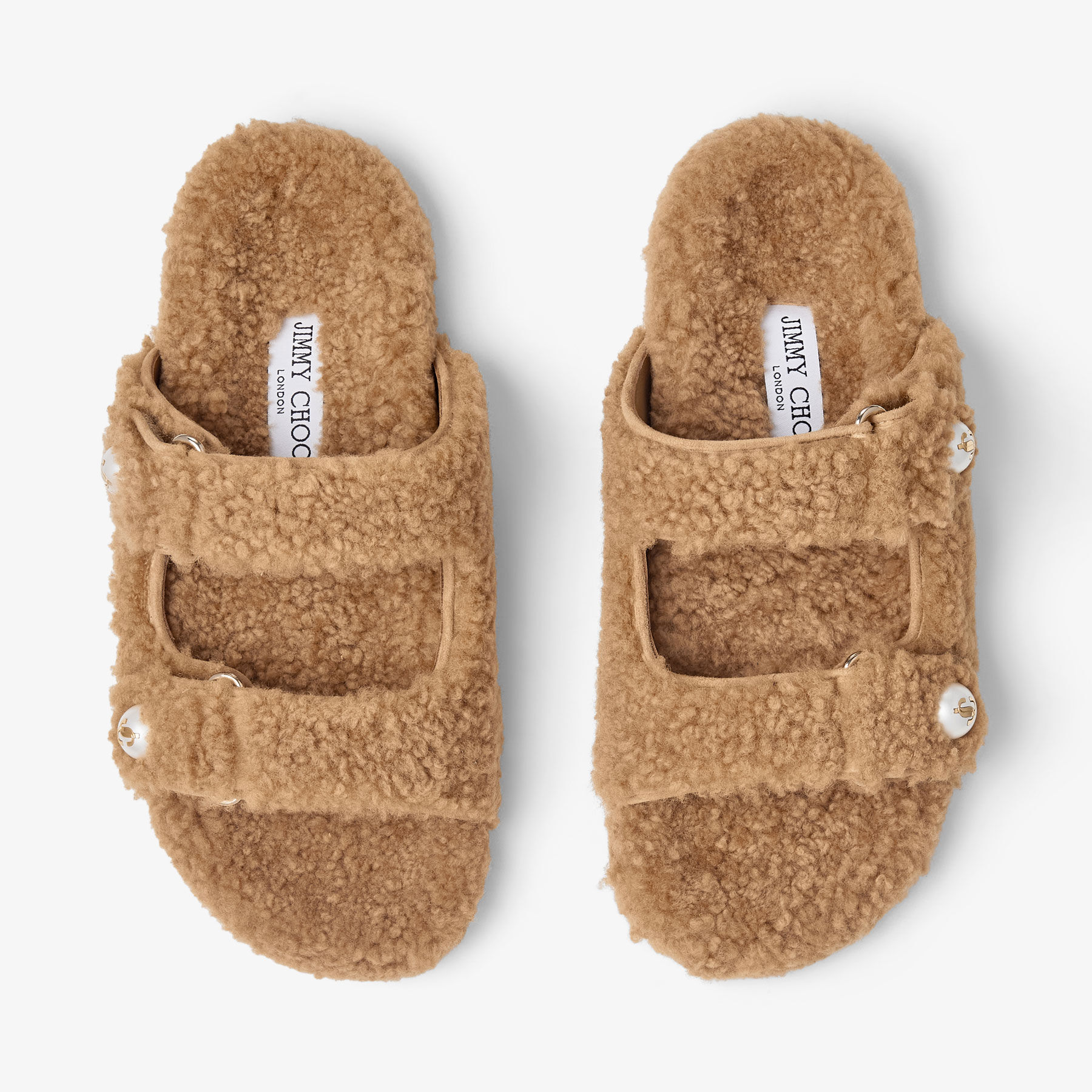 Fayence Sandal Rattan Curly Shearling Sandals