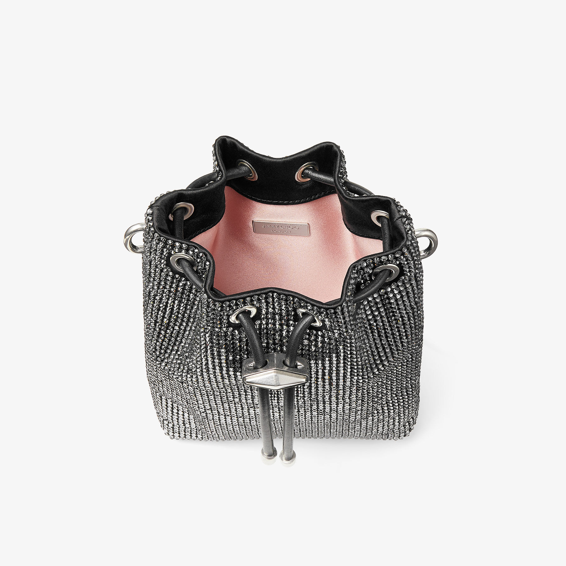 Cinch Mini Black Satin Crystal Mini Bag