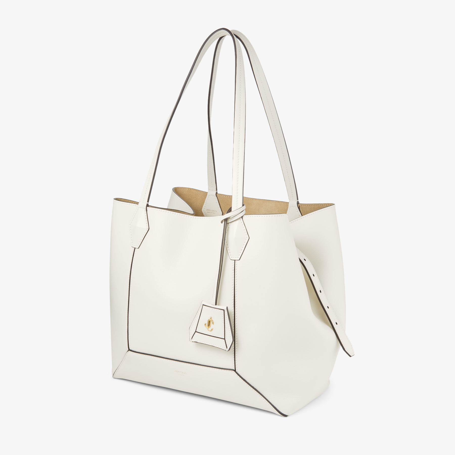 Diamond Tote M Latte Leather Tote Bag