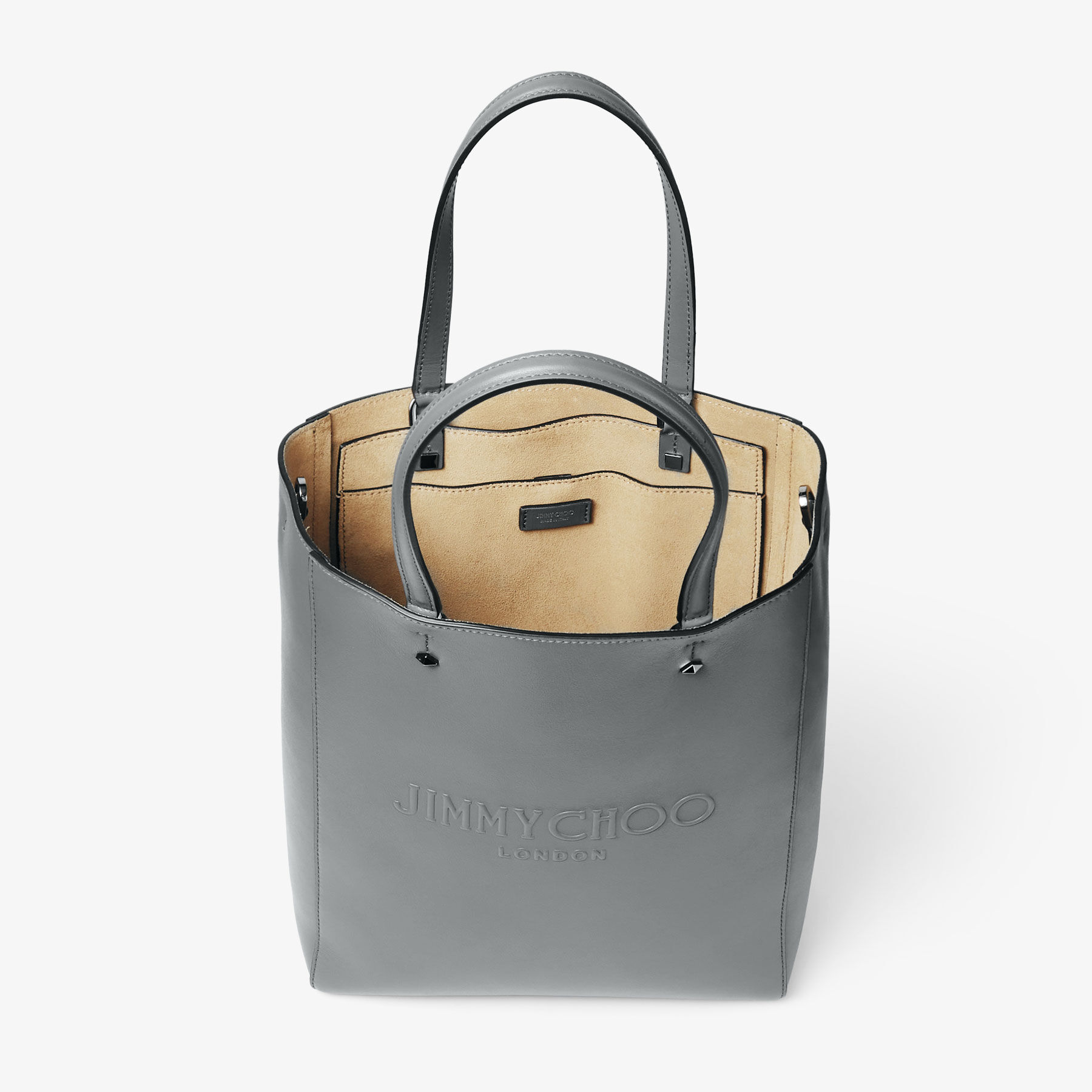 Lenny North-South M-M Storm Embossed Leather Tote Bag