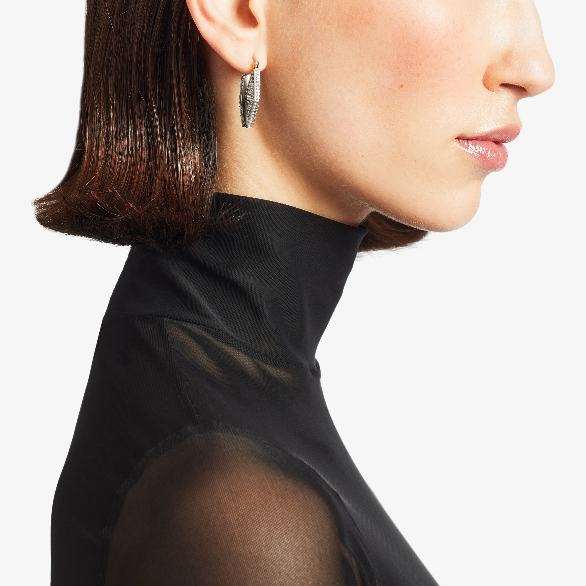 Diamond Chain Earring Silver-Finish Chain Earrings with Pave Crystals