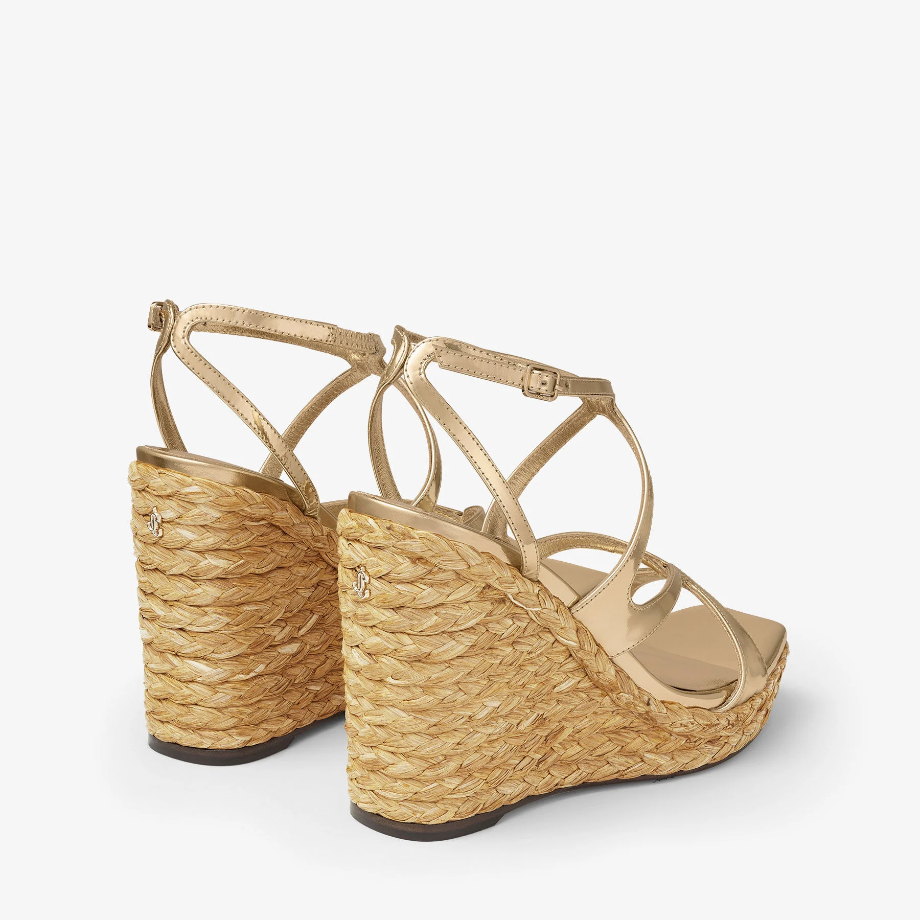 Ayla 110 Gold Metallic Leather Wedge