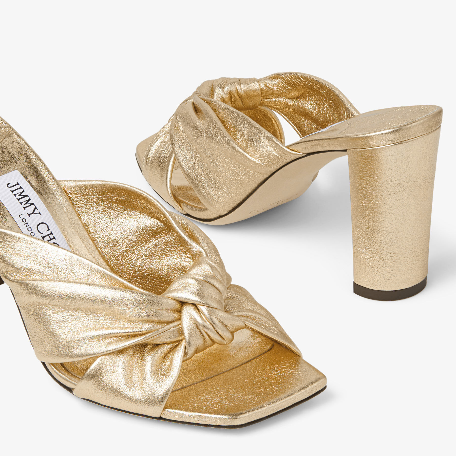 Avenue 85 Gold Metallic Nappa Leather Mules