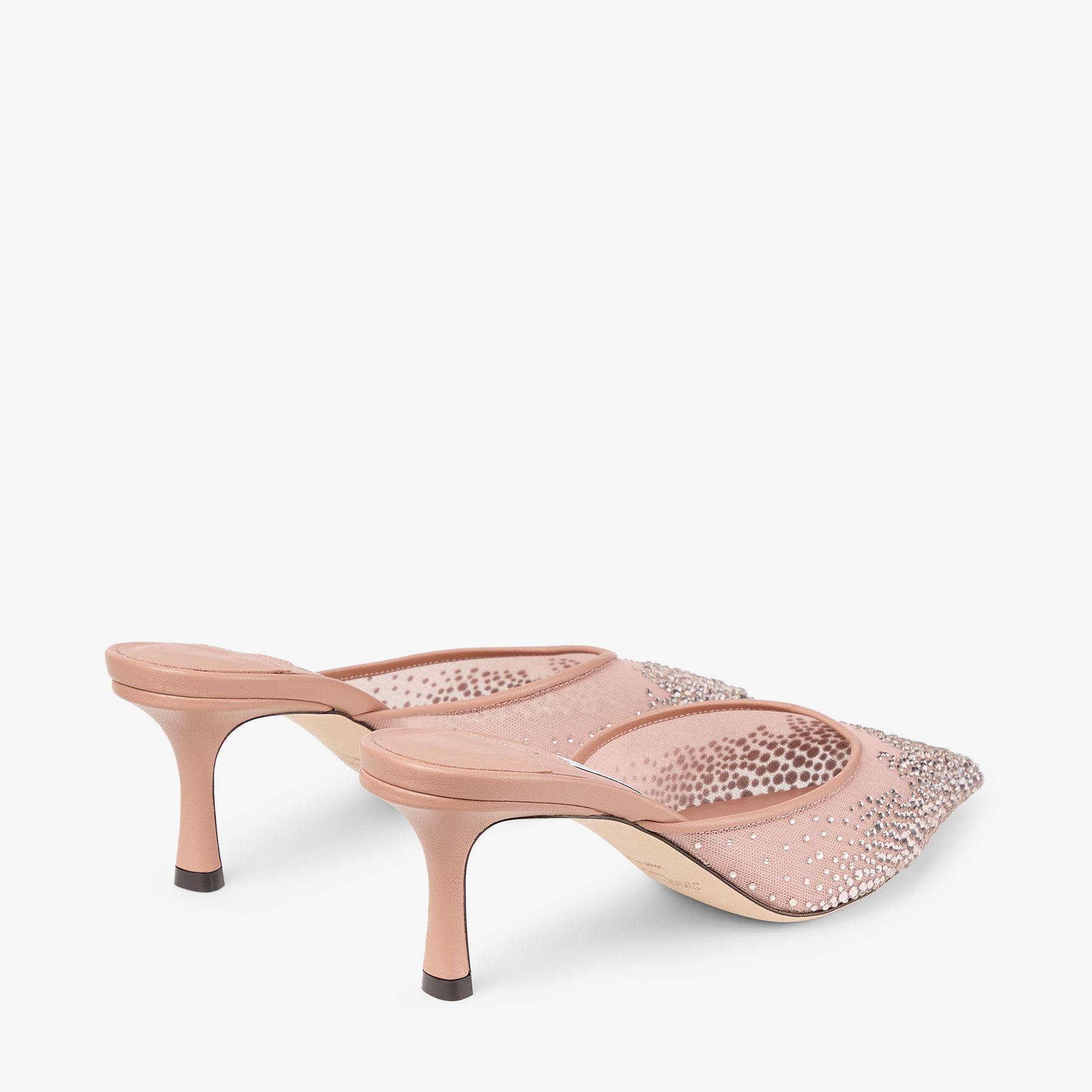 Vivi 65 Pink Crystal Mesh Mules