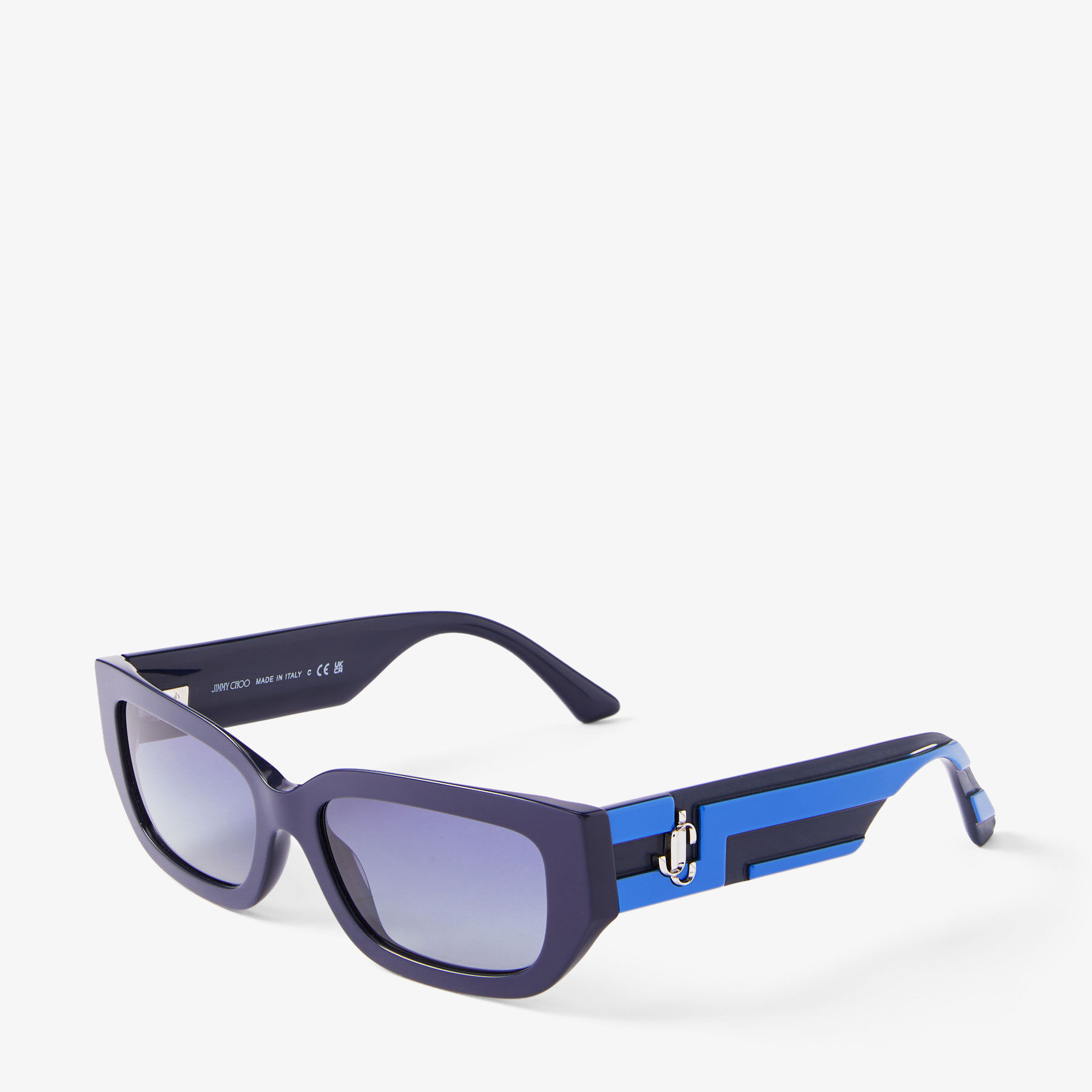 Tatum Pale Gold Square Sunglasses with Crystals