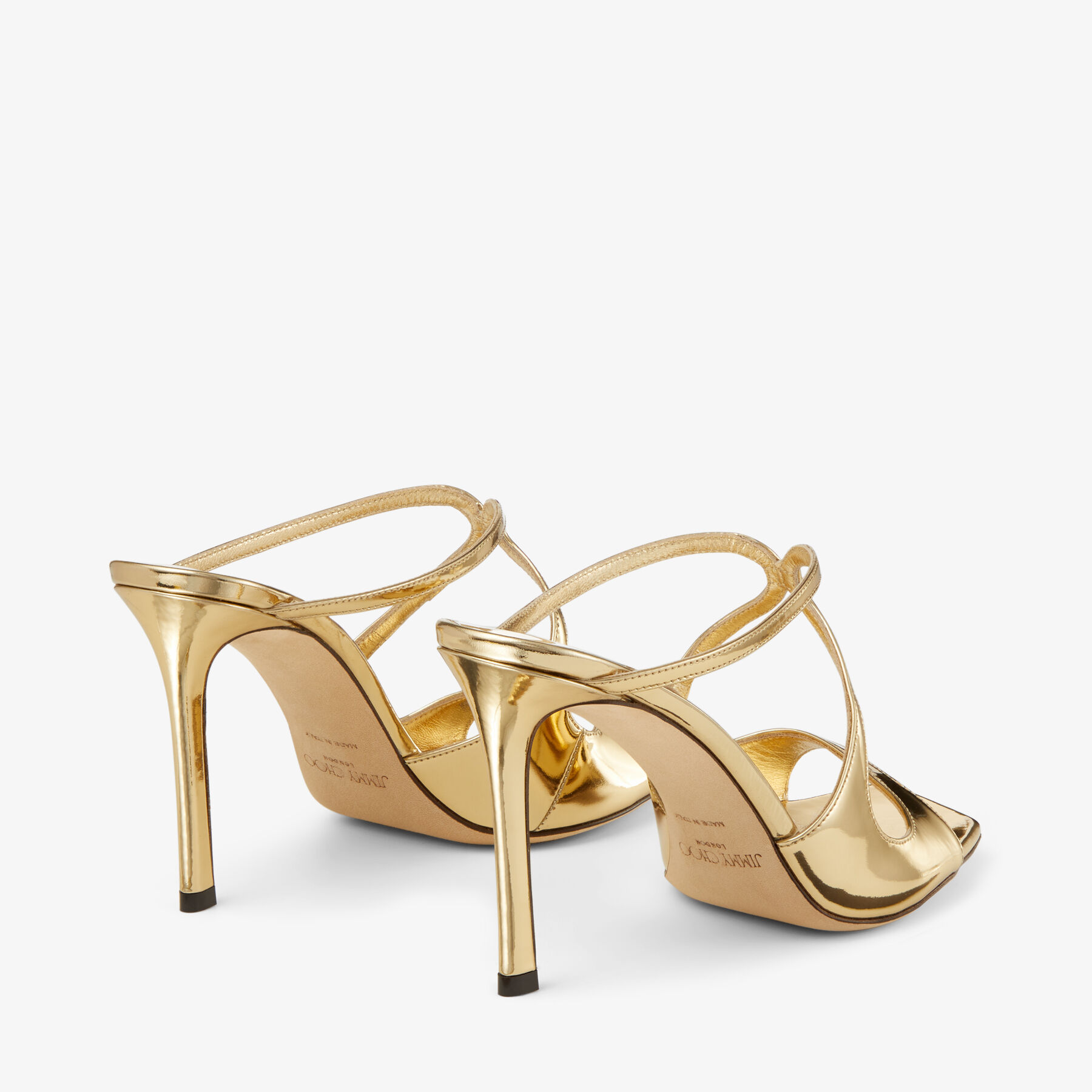 Anise 95 Gold Liquid Metal Leather Mules