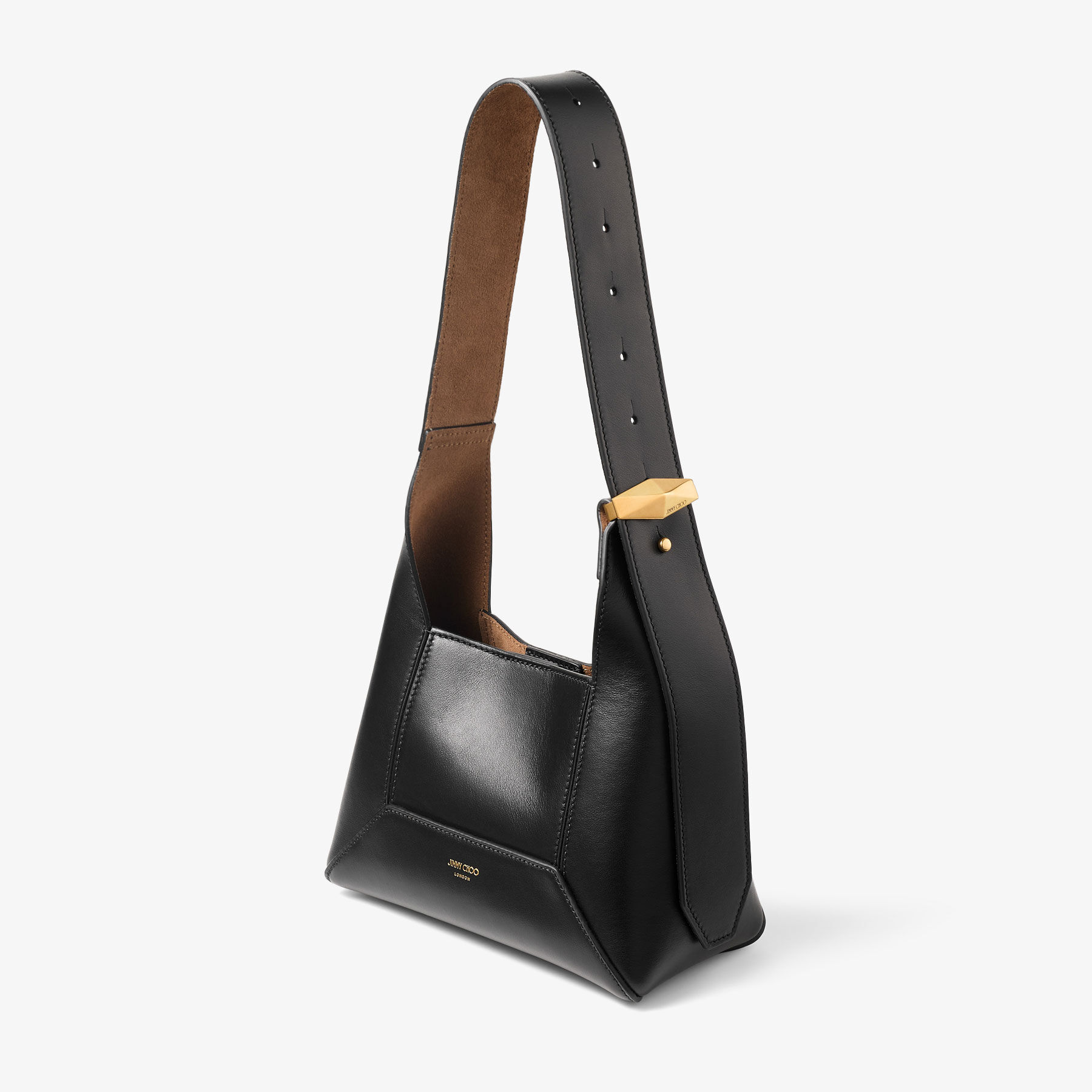 Diamond Hobo S Black Leather Shoulder Bag