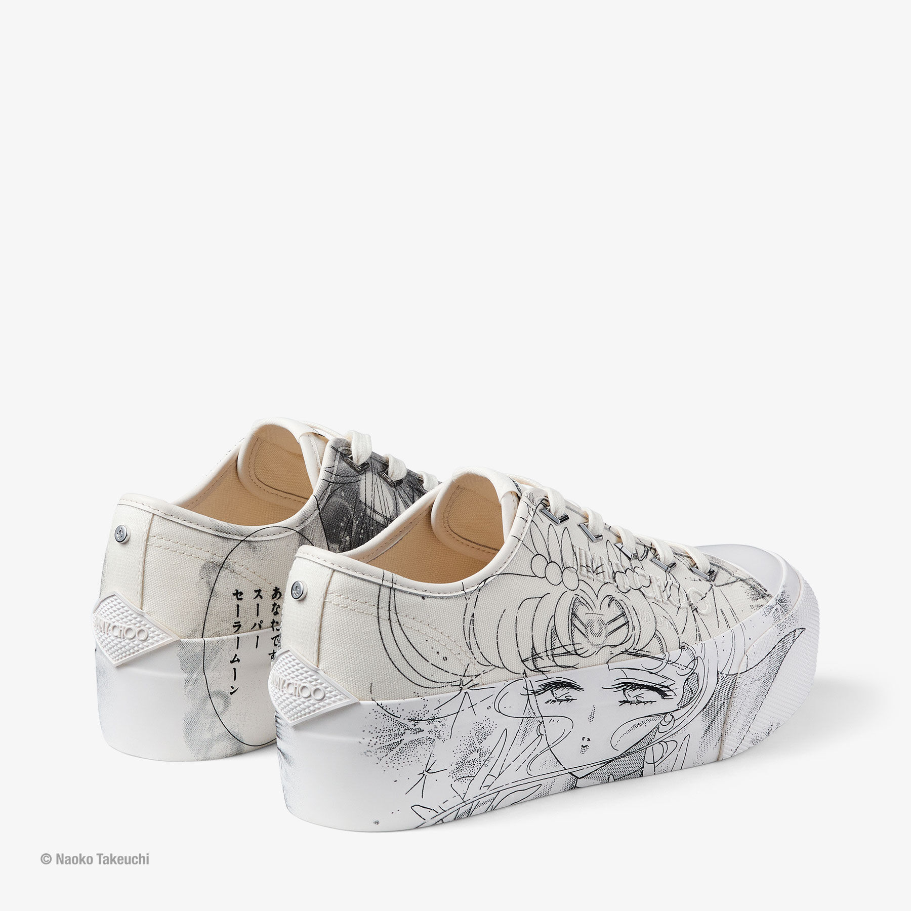 Sailor Guardians Palma Maxi/F Latte Manga Print Canvas Trainers