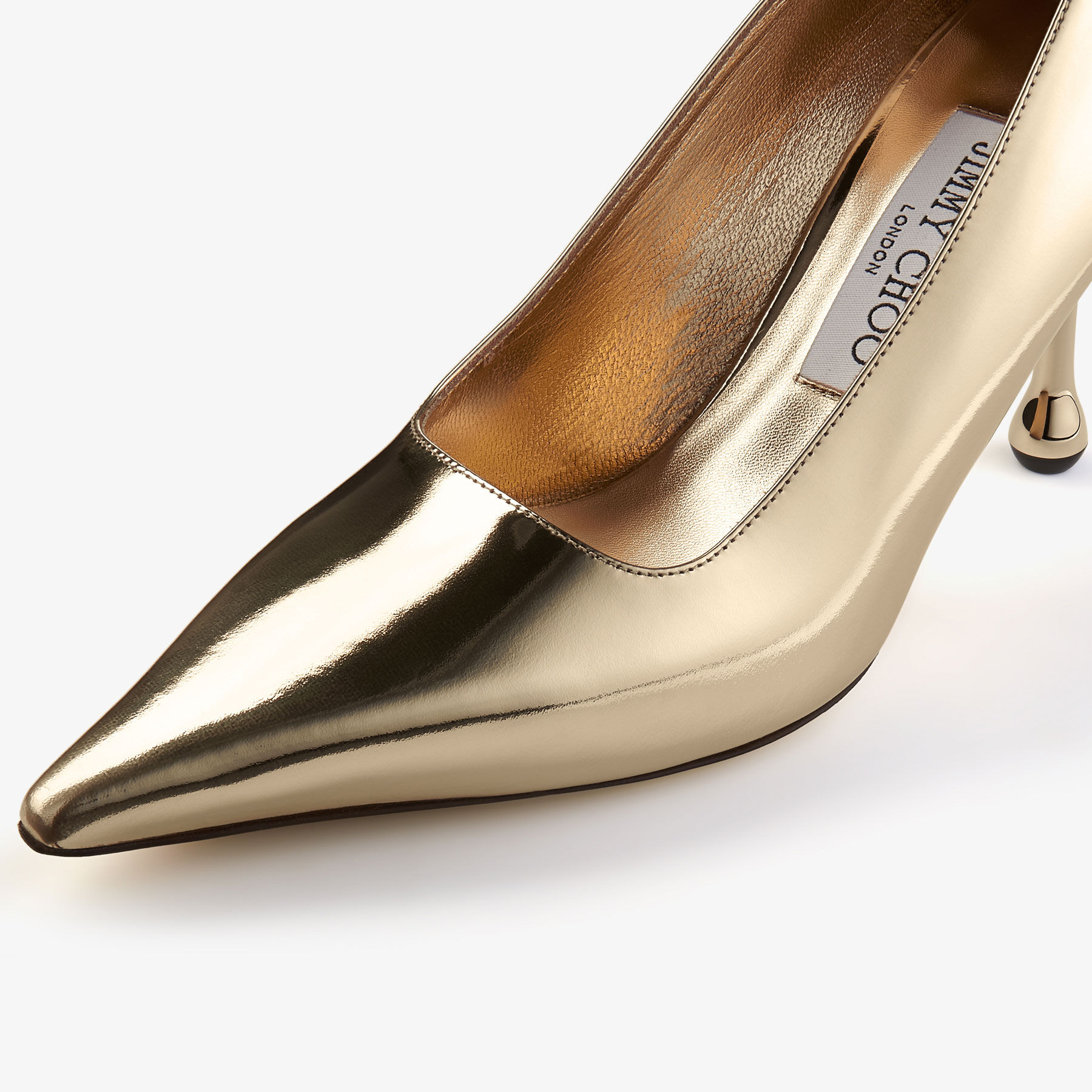 Ixia 80 Gold Liquid Metal Leather Pumps