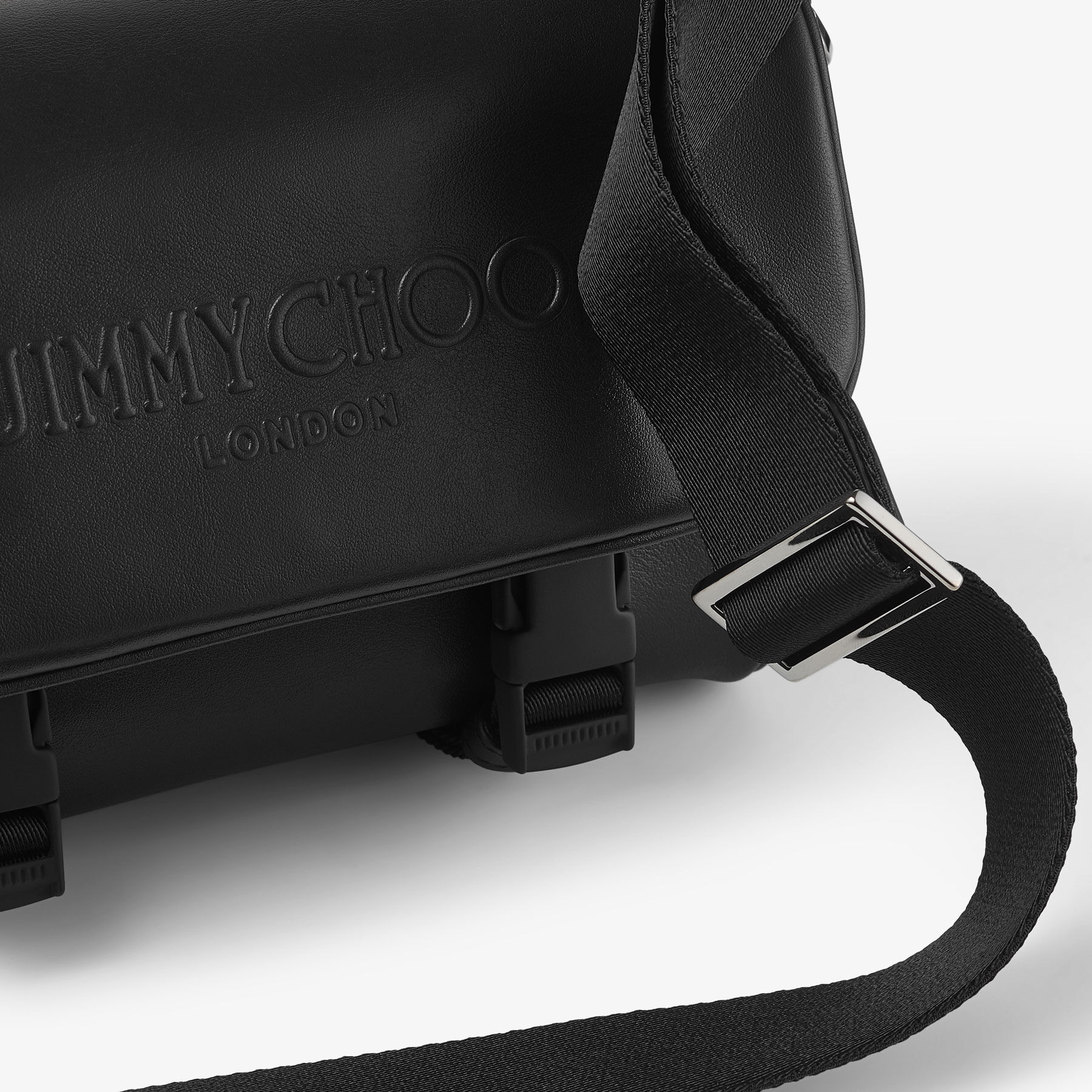 Eli Black Embossed Leather Cross Body Bag