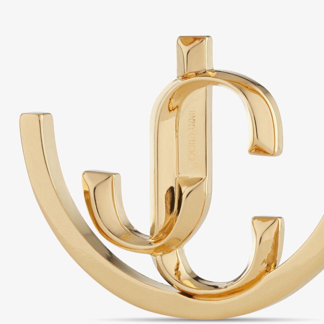 JC Monogram Hoops Gold-Finish Metal JC Monogram Hoops