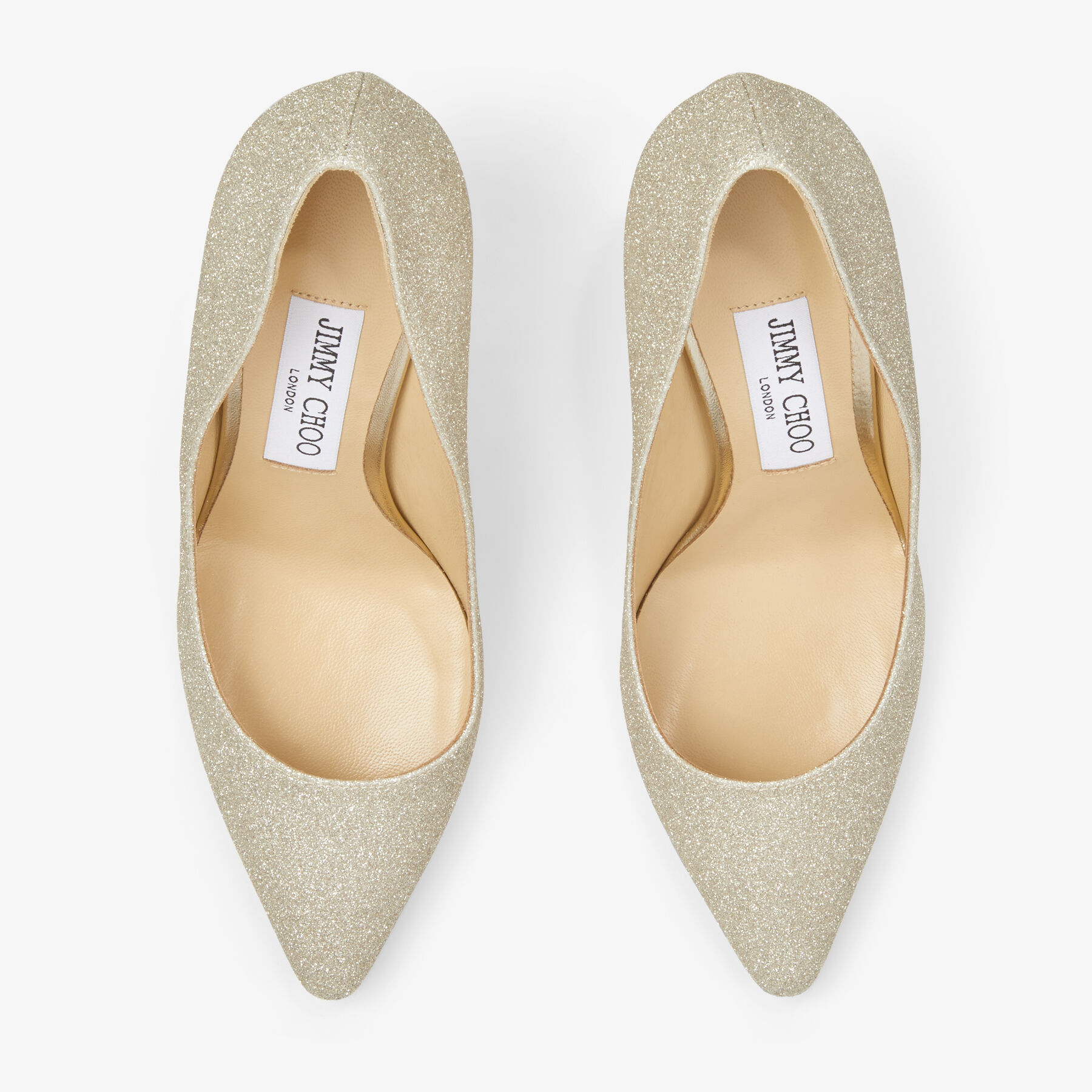 Romy 85 Platinum Ice Dusty Glitter Pointy Toe Pumps