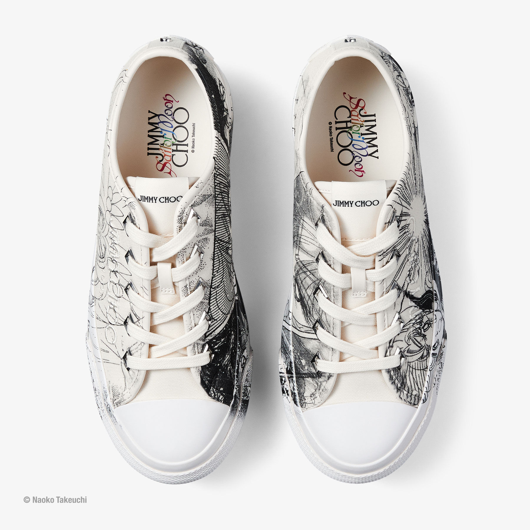 Sailor Guardians Palma Maxi/F Latte Manga Print Canvas Trainers