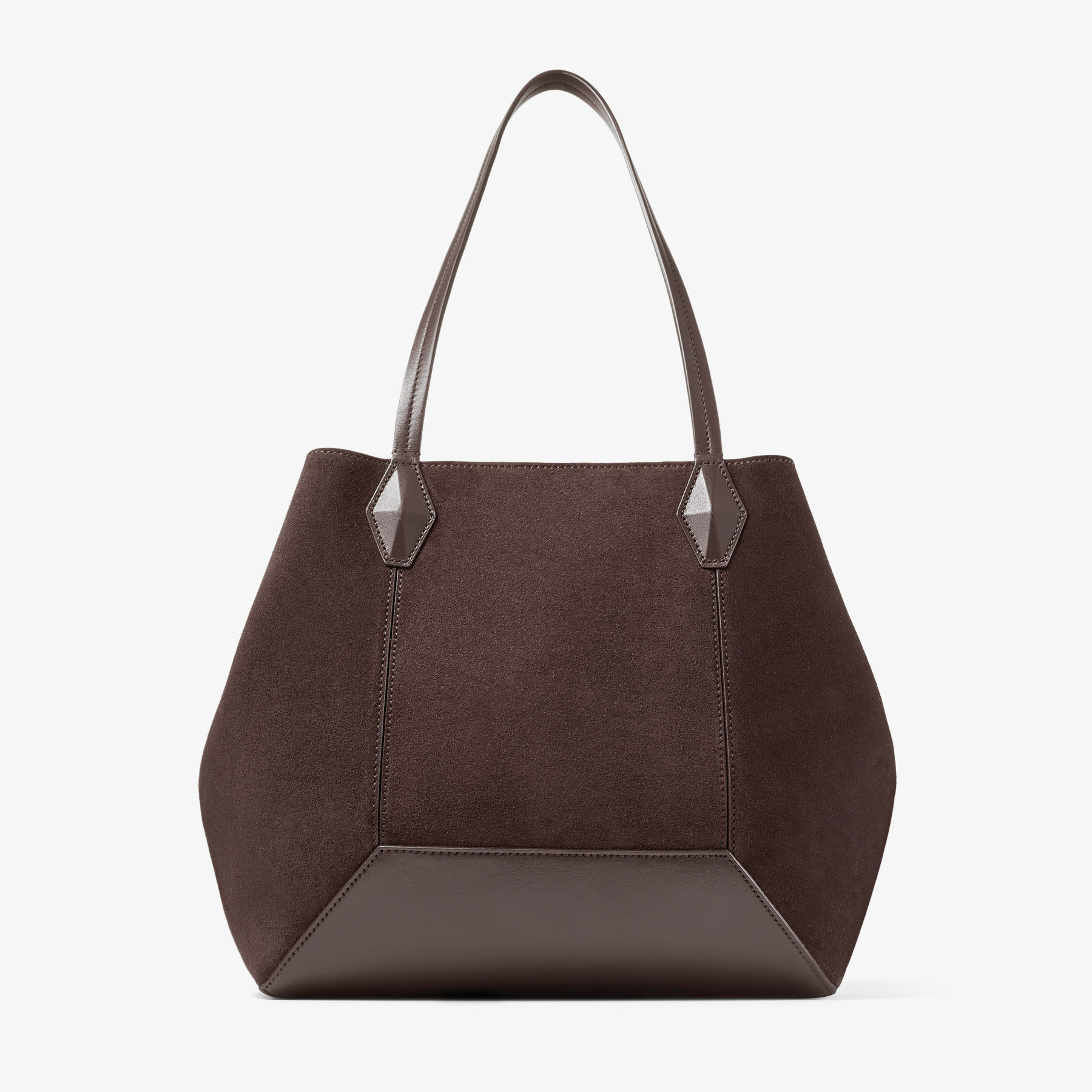Diamond Tote M Coffee Suede Tote Bag