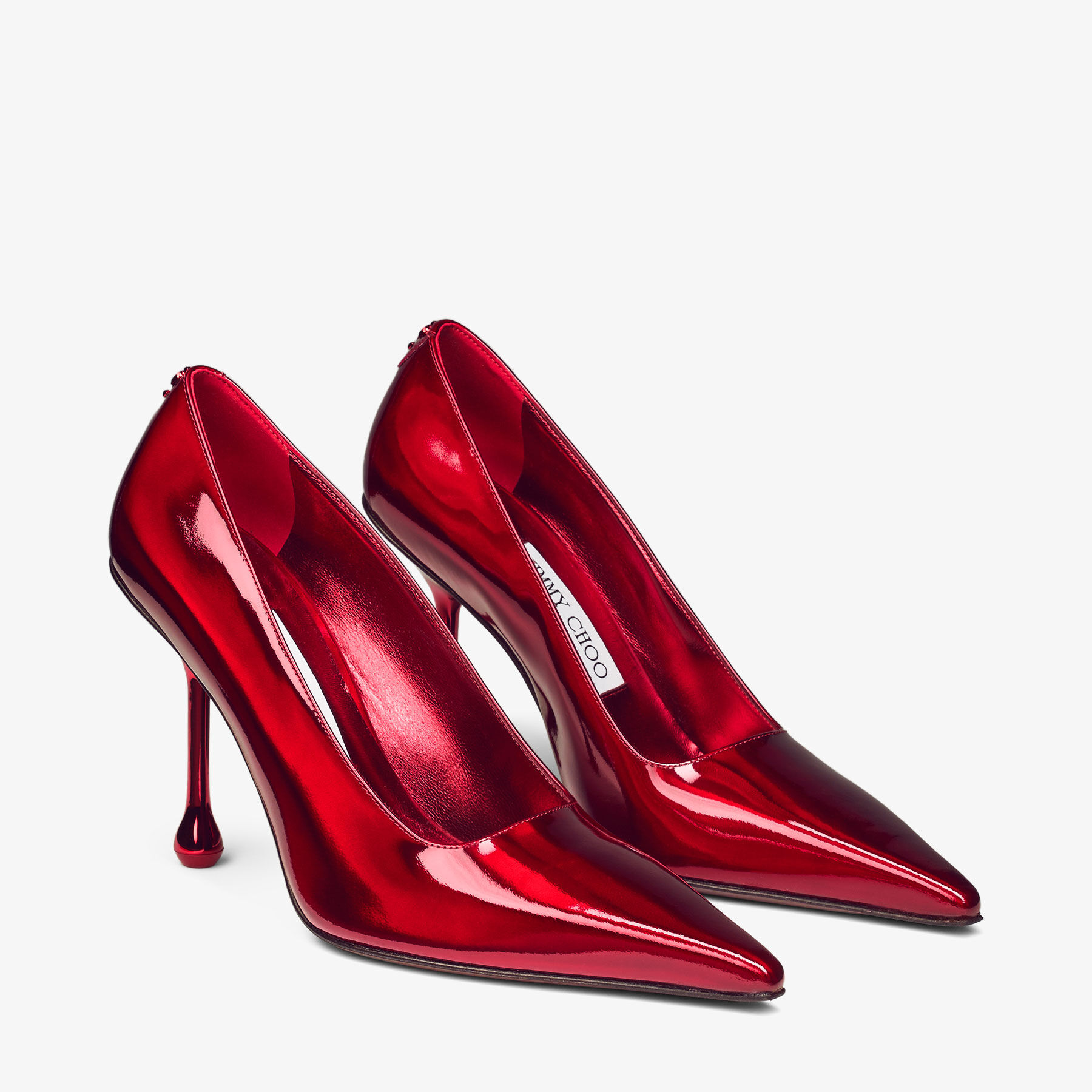 Ixia 95 Ruby Red Leather Pumps