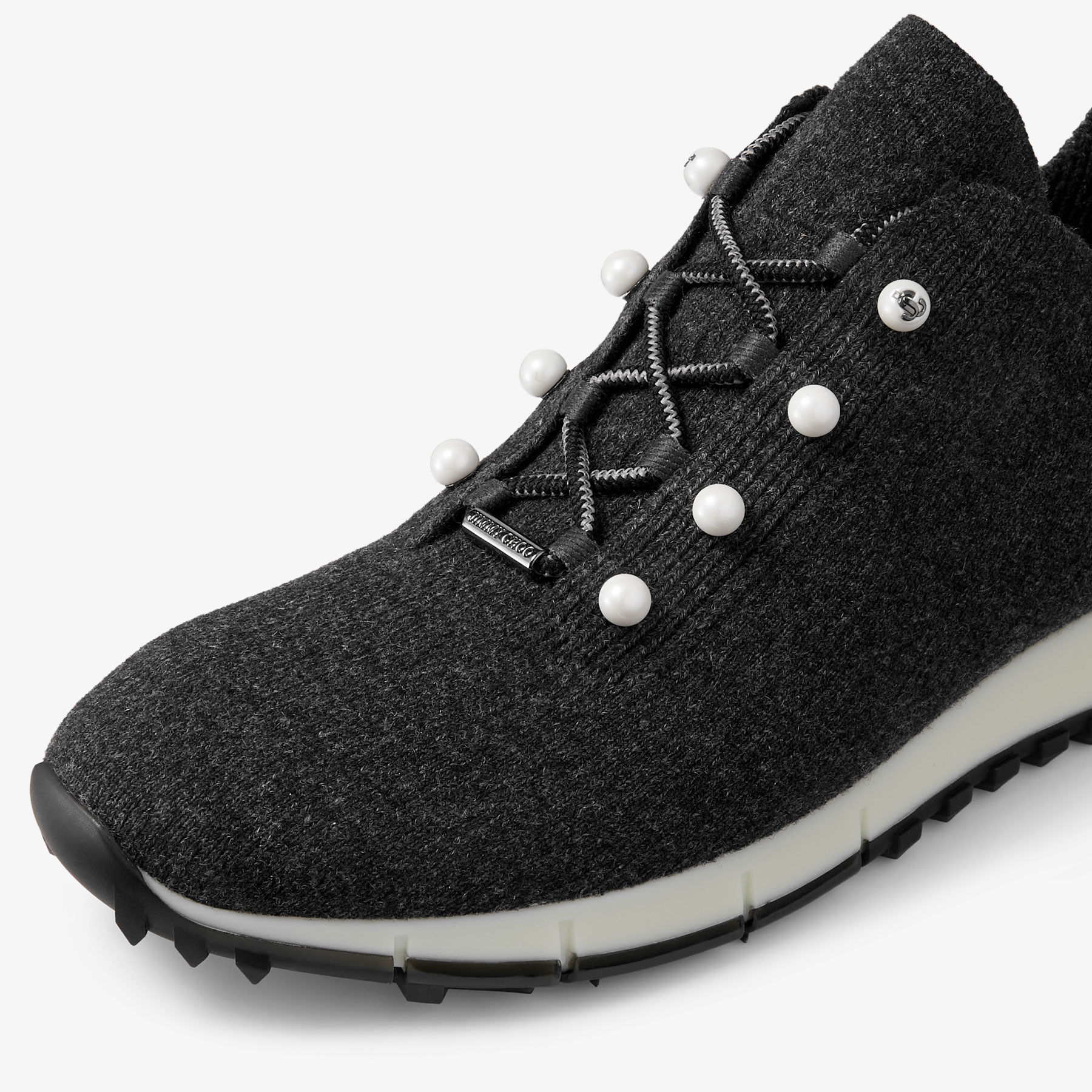 Veles Black Cashmere Knit Trainers