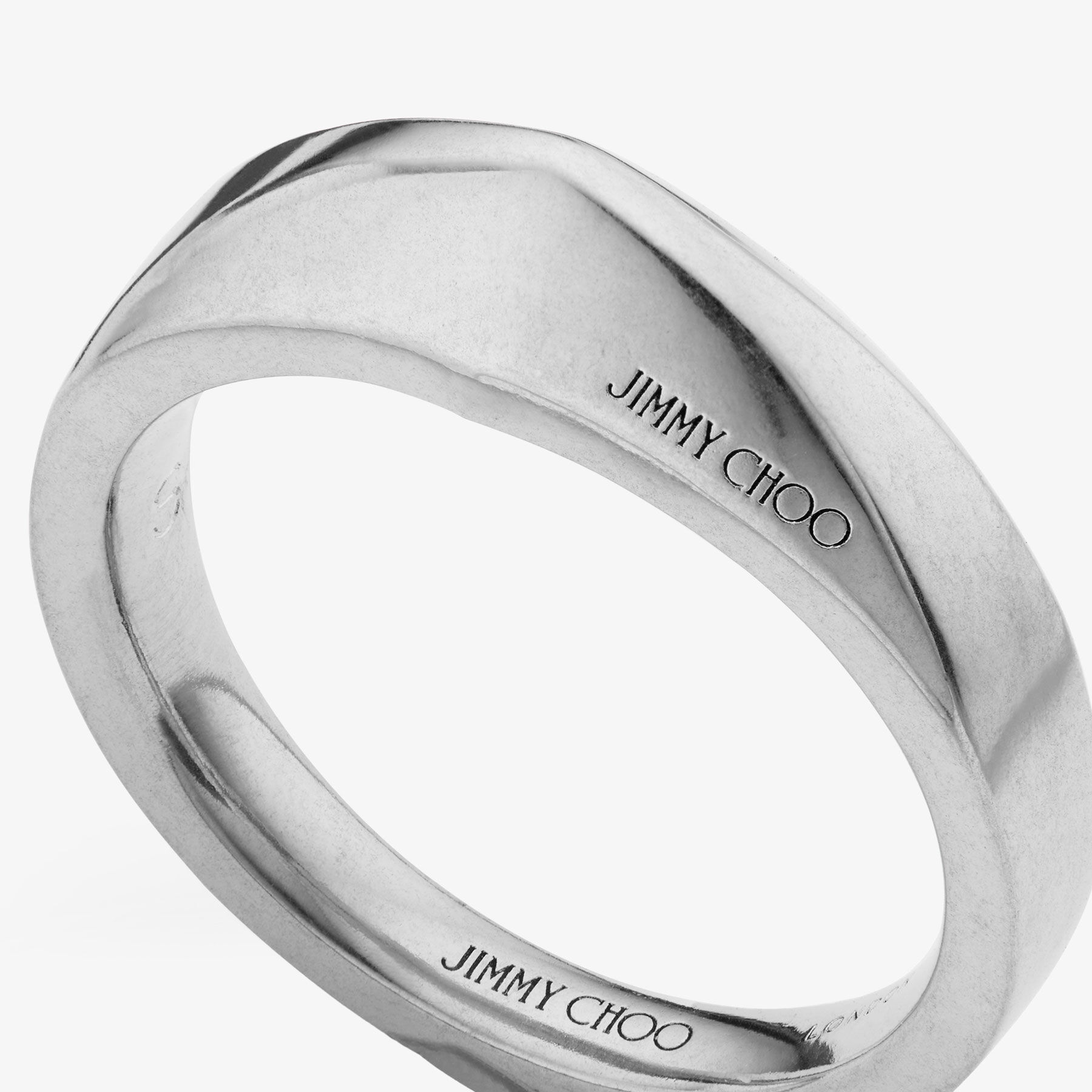 Diamond Signet Ring Silver Finish Signet Ring