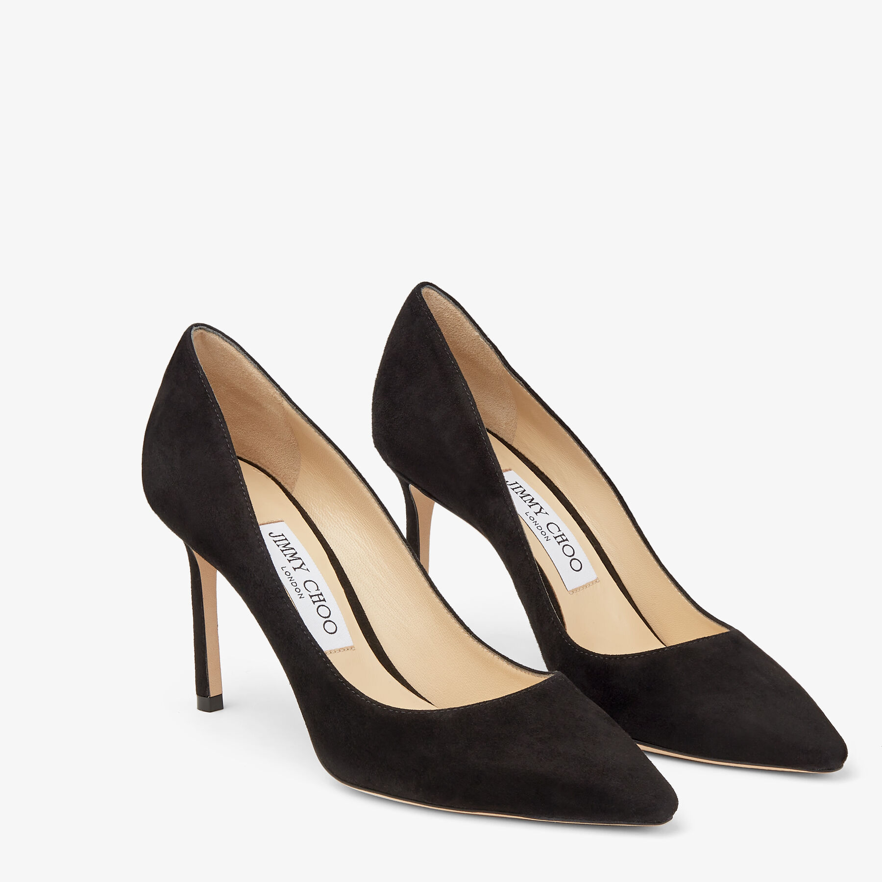 Romy 85 Black Suede Pointed Pumps