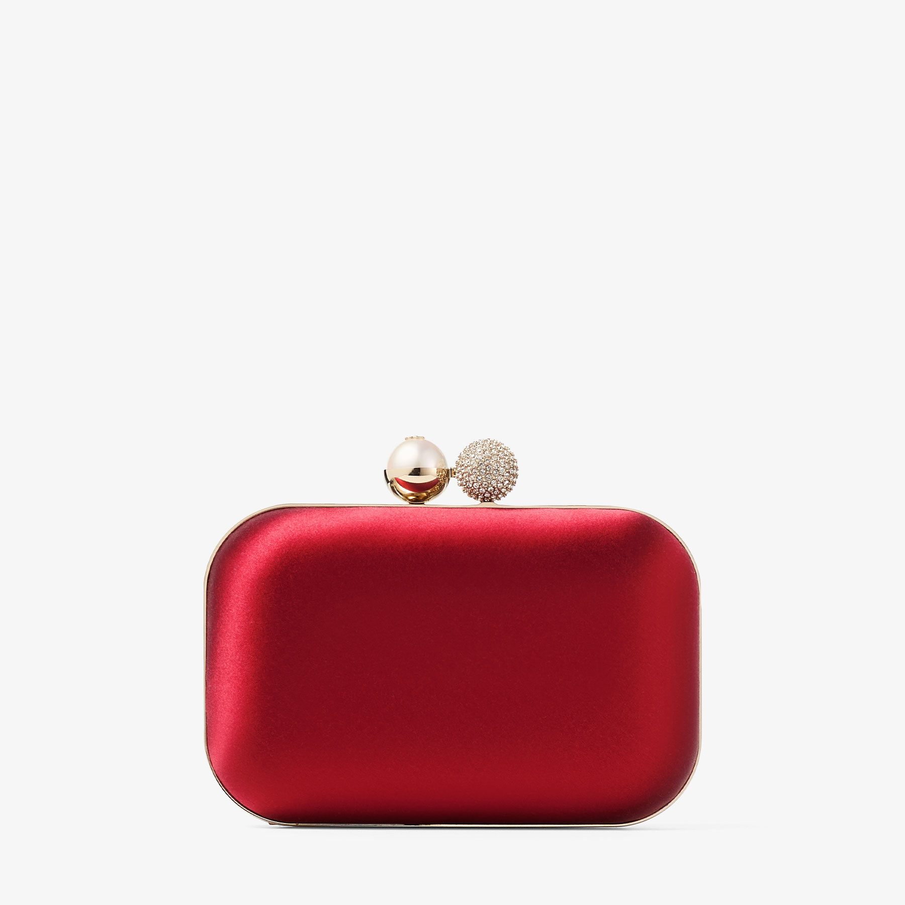 Cloud Ruby Red Satin Clutch Bag