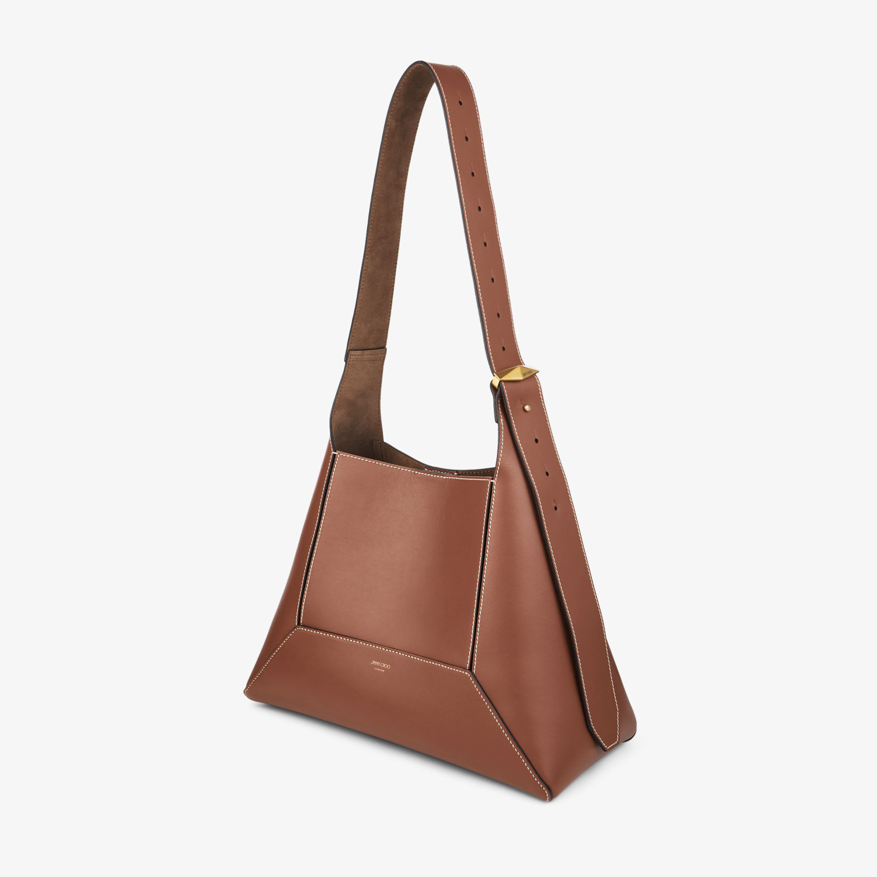 Diamond Hobo M Tan Leather Shoulder Bag