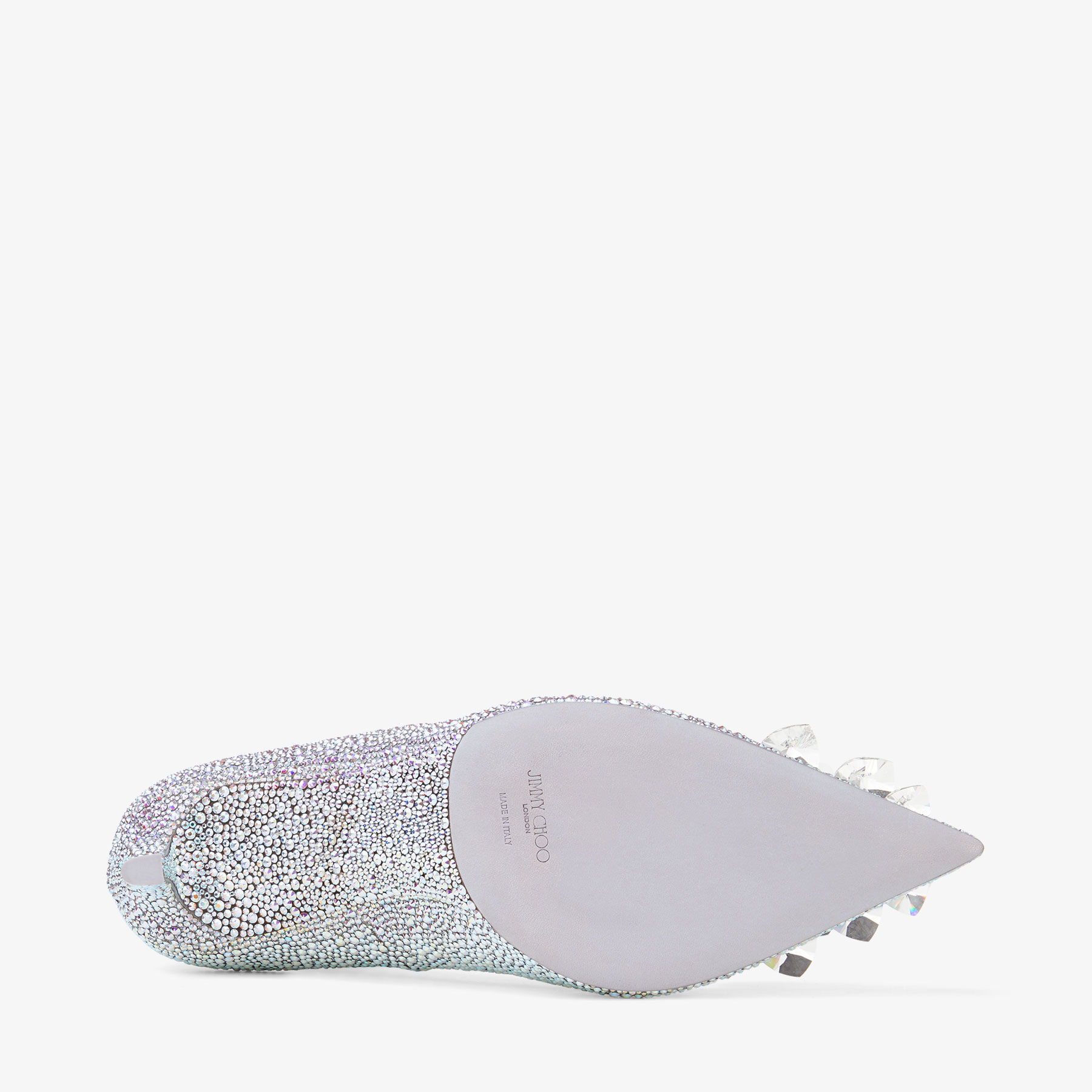Crystal Slipper 85 Iridescent Crystal Pointed-Toe Pumps with Hearts