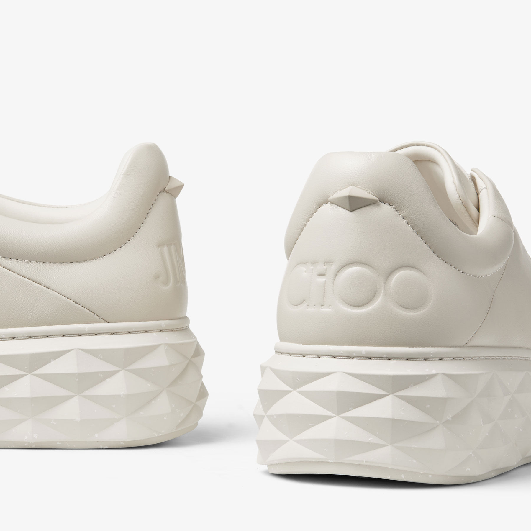 Diamond Maxi M II Chalk Nappa Leather Platform Trainers