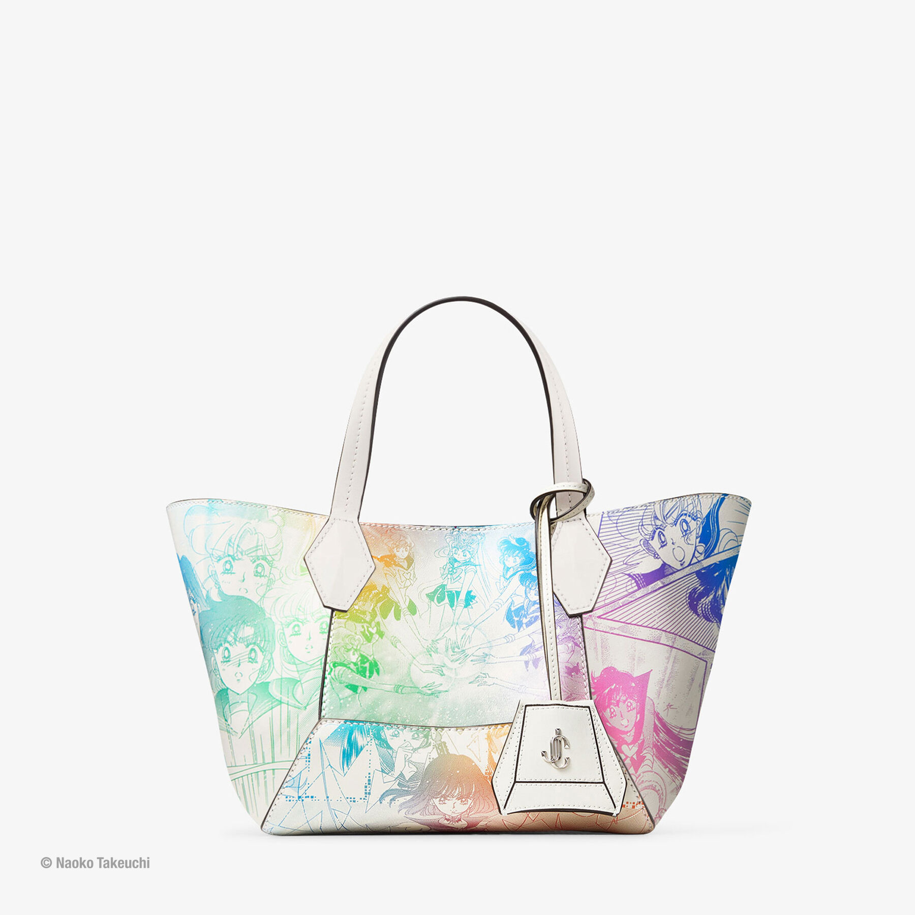 Sailor Guardians  Diamond Tote/S White Manga Print Leather Tote Bag