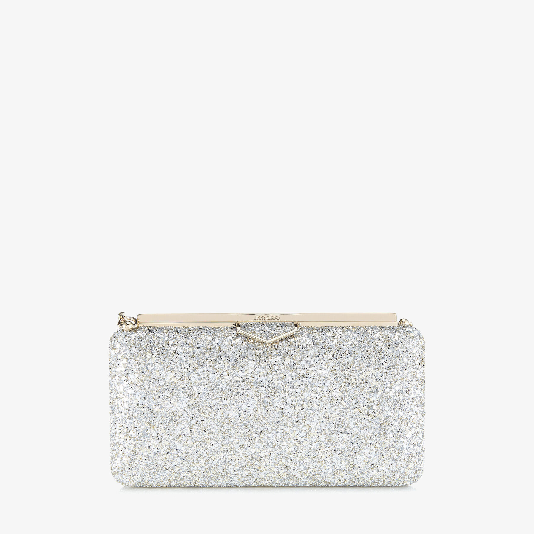 Ellipse Champagne Coarse Glitter Fabric Clutch Bag