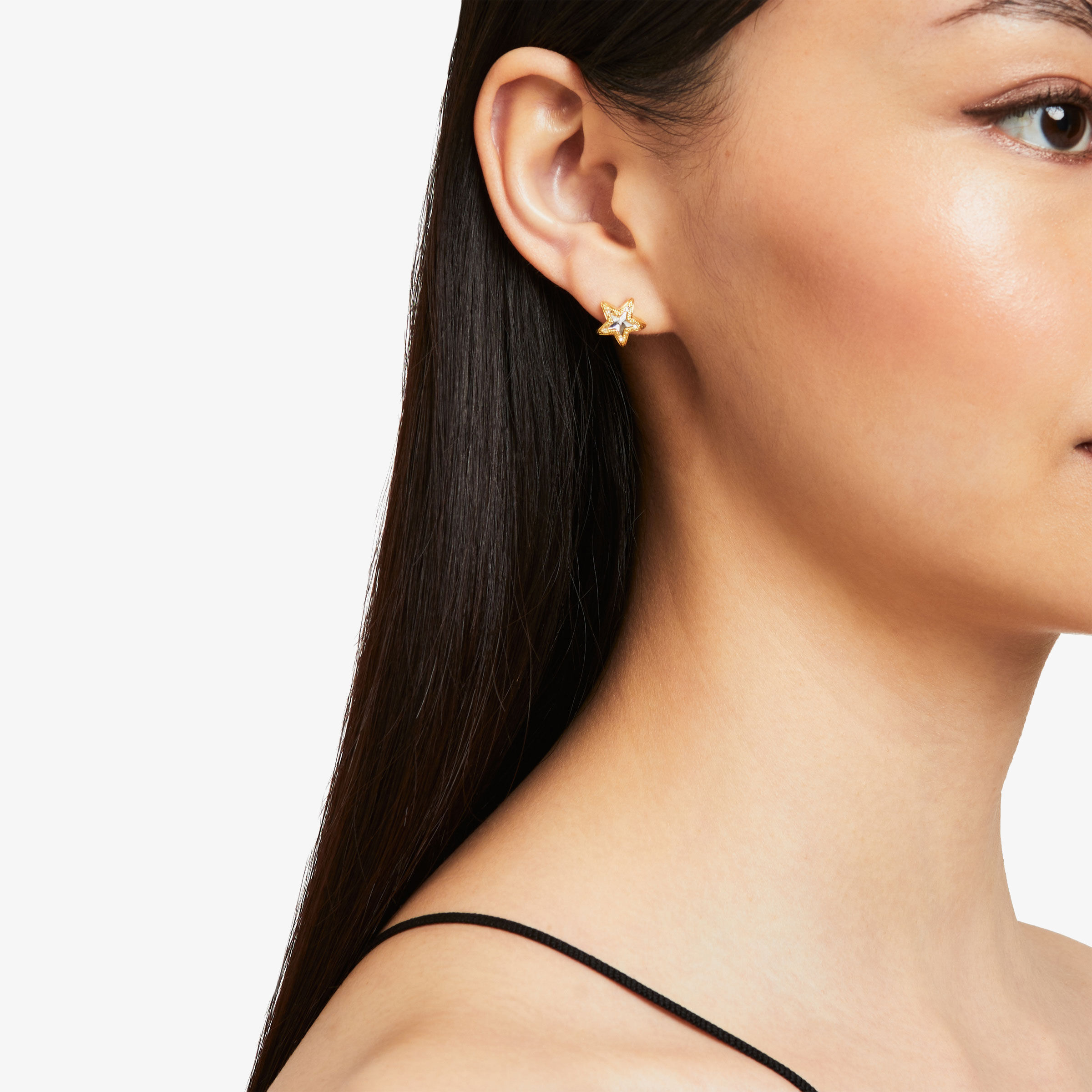 JC Star Studs Gold-Finish Metal JC Star Stud Earrings with Swarovski Crystals