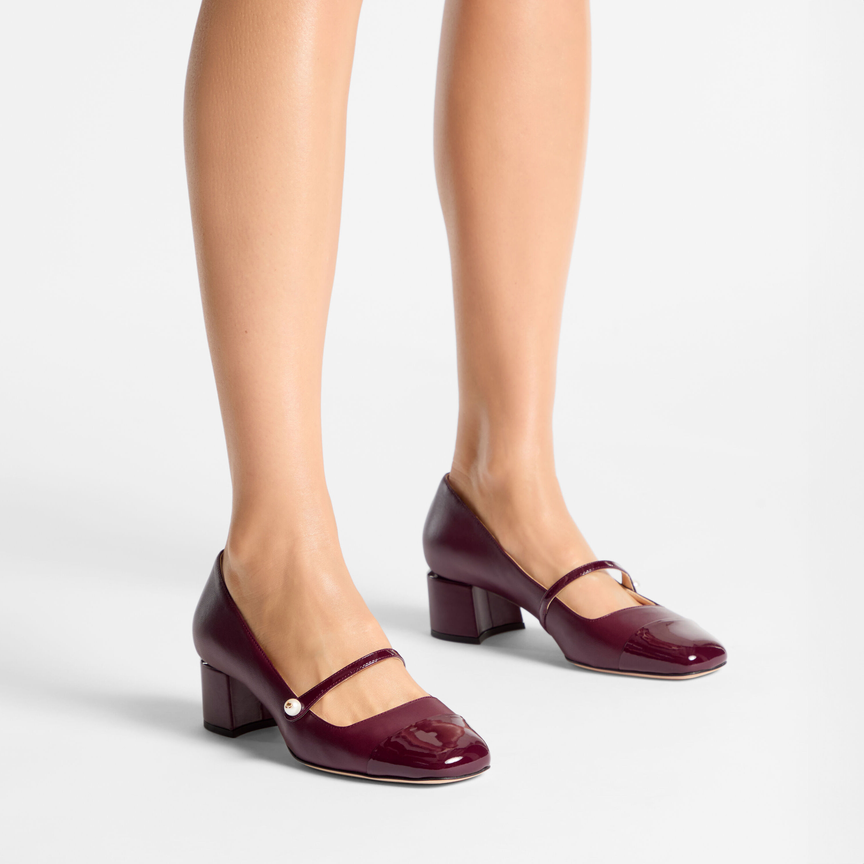 Elisa 45 Garnet Leather Pumps