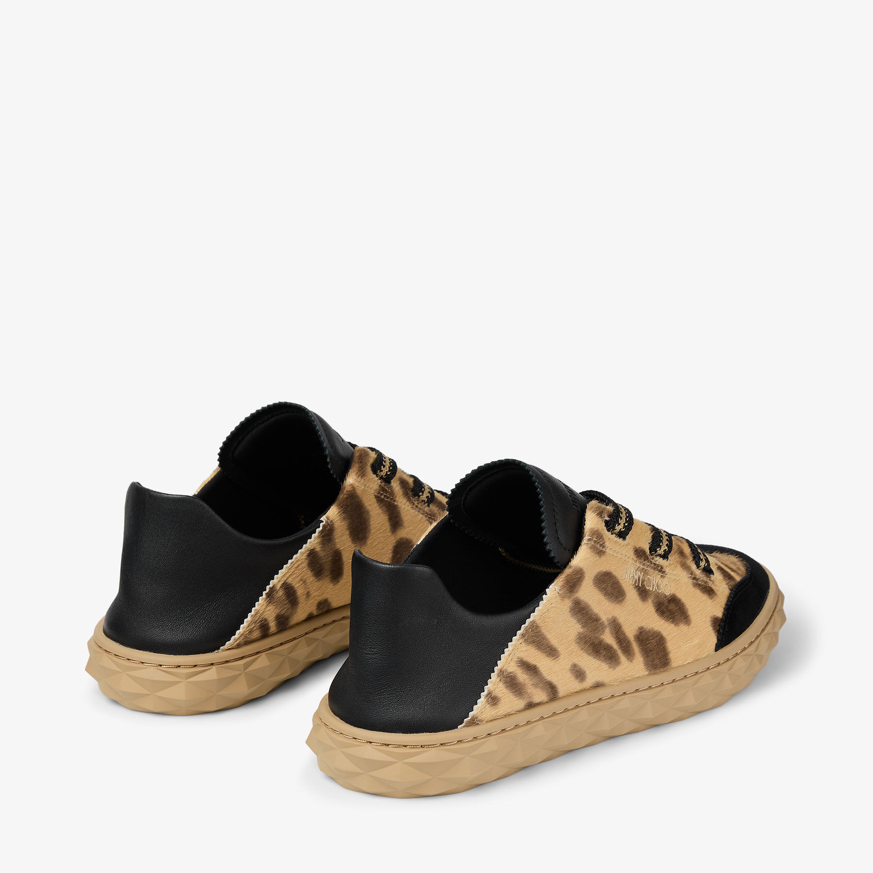 Diamond Light Flex F Natural Leopard Print Pony Leather Trainers